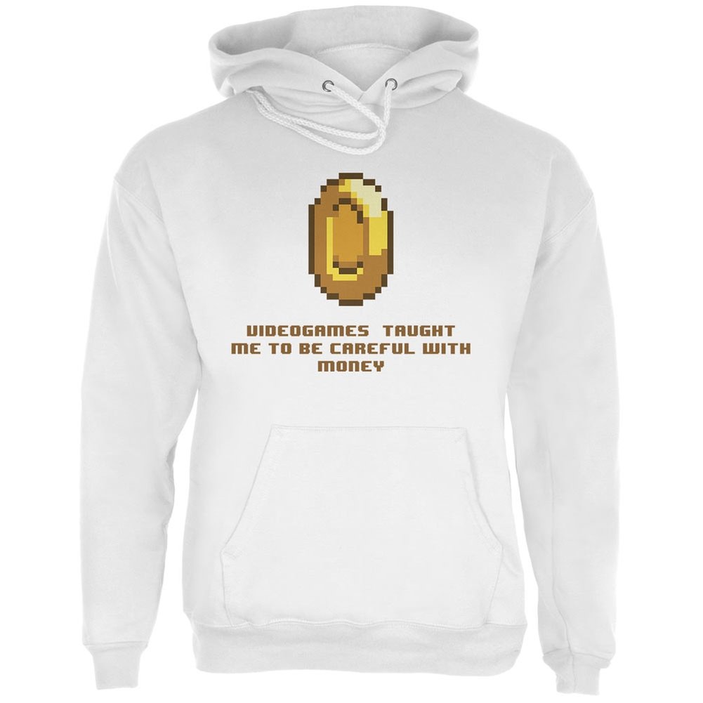 Old Glory Video Games Hoodie for Adults - Small, Budget-Friendly White Pullover for Casual Gaming & Everyday Wear