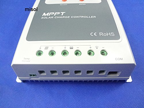 MISOL Tracer 40A MPPT Solar Charge Controller - 12V/24V Auto-Switching Solar Regulator for RV, Boat, Off-Grid Power Systems | High Efficiency Solar Panel Controller for Home & Outdoor Use