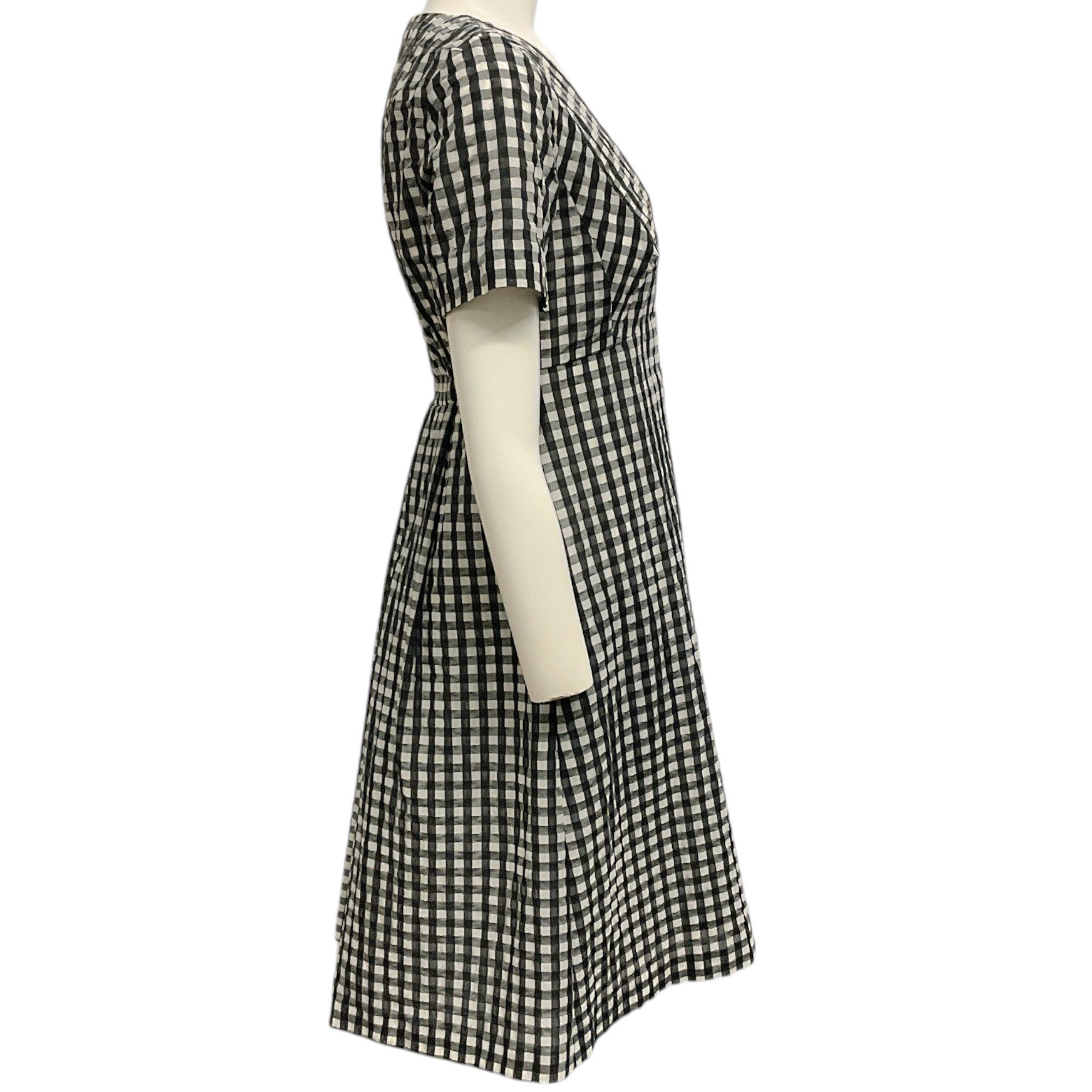 Paule Ka Black and White Checkered Dress for Women - Elegant Plaid Dress for Office, Party, and Casual Wear
