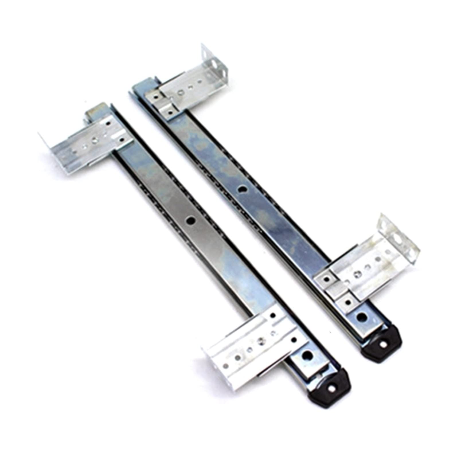 Heavy Duty Adjustable Ball Bearing Furniture Sliding Rails - 1 Pair Silver Cabinet Drawer Slides for Computer Keyboard Tray & Furniture Accessories | Perfect for Office Desks, Kitchen Cabinets, and DIY Storage Solutions