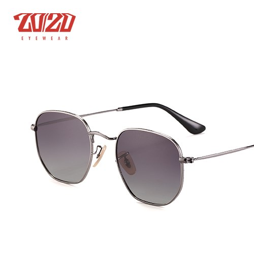 20/20 Polarized Square Metal Unisex Sunglasses - UV400 Protection, Lightweight & Durable Frame - Perfect for Driving, Outdoor Sports & Beach Vacations