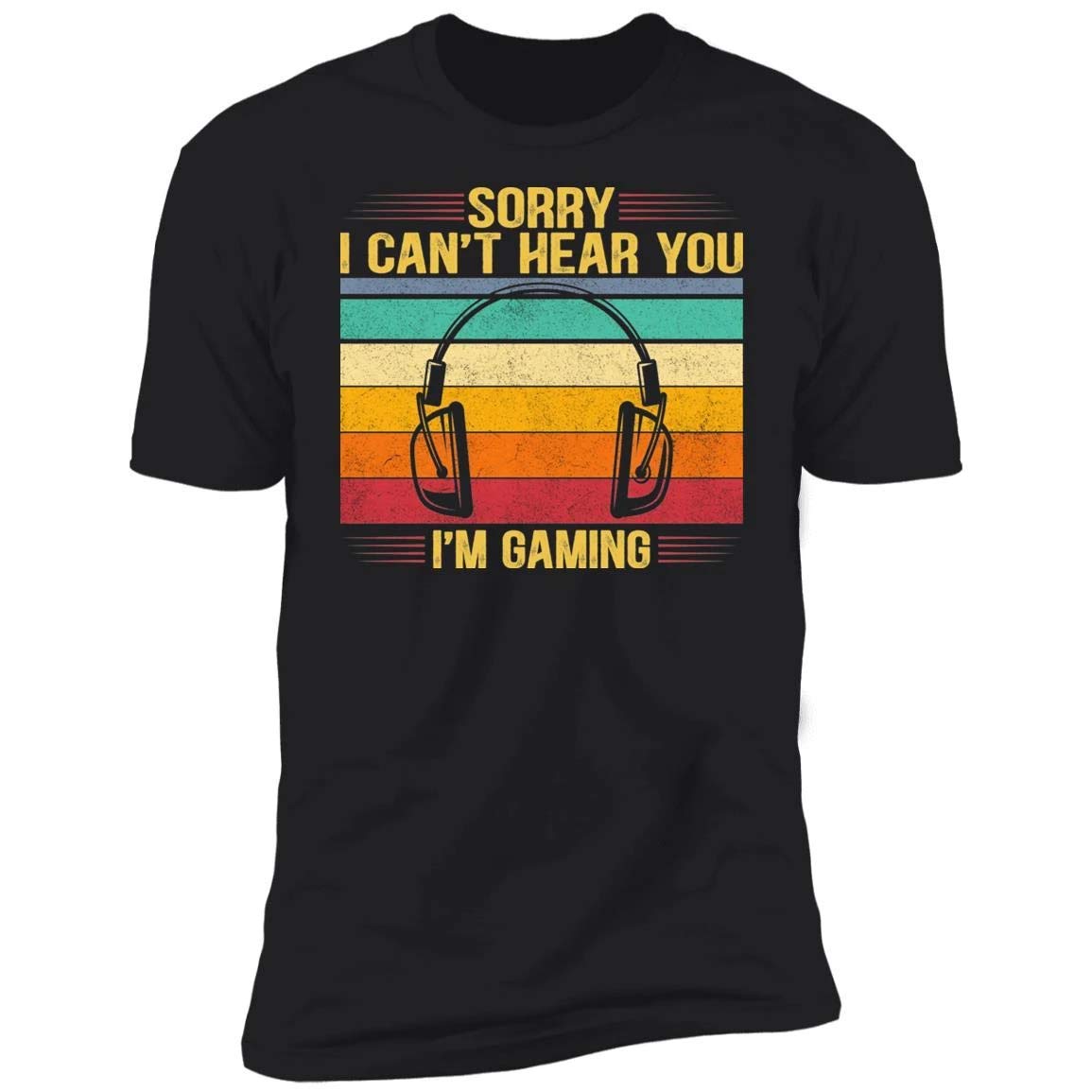 Funny Gaming T-Shirt & Mug Set - 'Sorry I Can't Hear You I'm Gaming' Vintage Gamer Gift for Men & Women - Perfect for Gaming Parties, Streamers & Esports Fans