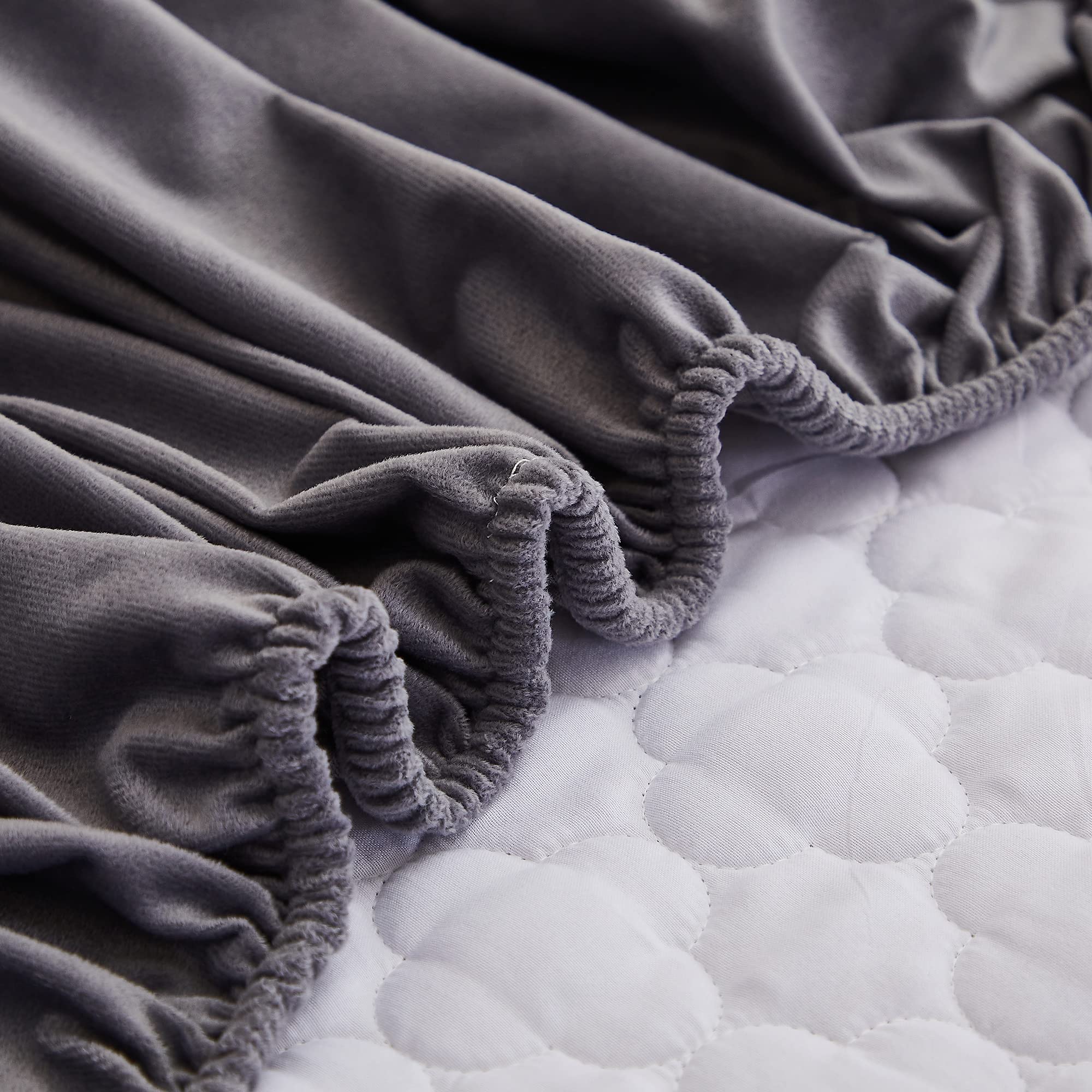 Premium Flannel Fitted Sheet - Ultra Soft Heavyweight Non-Slip Mattress Protector Cover for Twin XL Beds | Cozy Winter Bedding & Dorm Room Essentials (Grey)