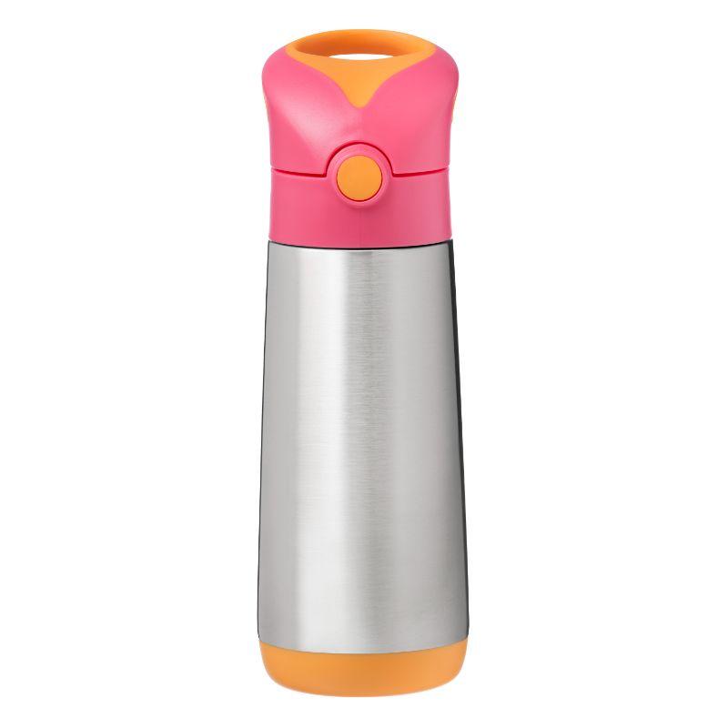 b.box Insulated Stainless Steel Drink Bottle 500ml - Leak Proof, BPA Free, Keeps Drinks Cold/Hot for Hours - Strawberry Shake Color - Perfect for School, Gym, Travel & Outdoor Activities