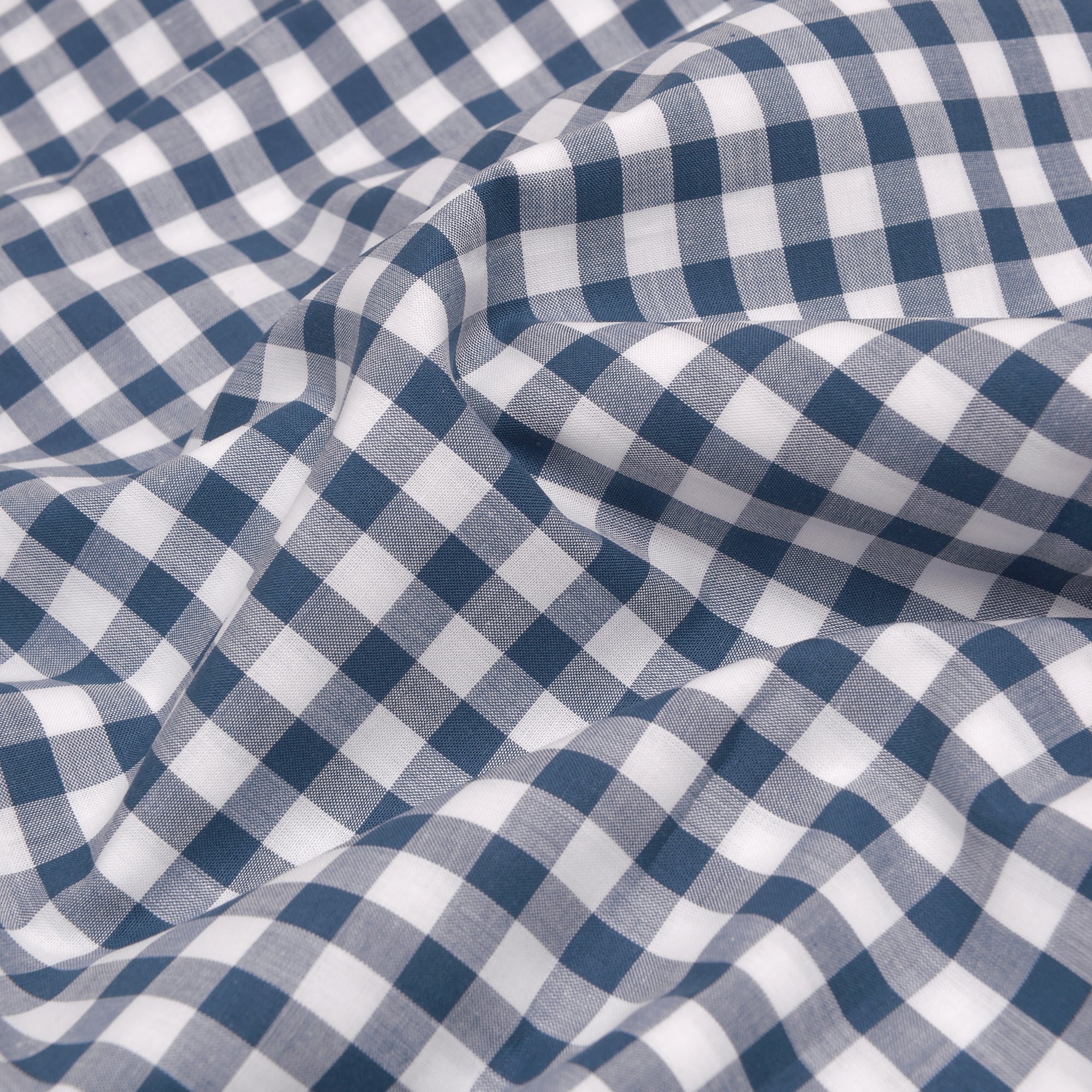 Premium Indigo Small Gingham Cotton Flat Sheet - Soft & Breathable Bedding for Twin, Full & Queen Beds - Perfect for Cozy Nights & Guest Room Comfort