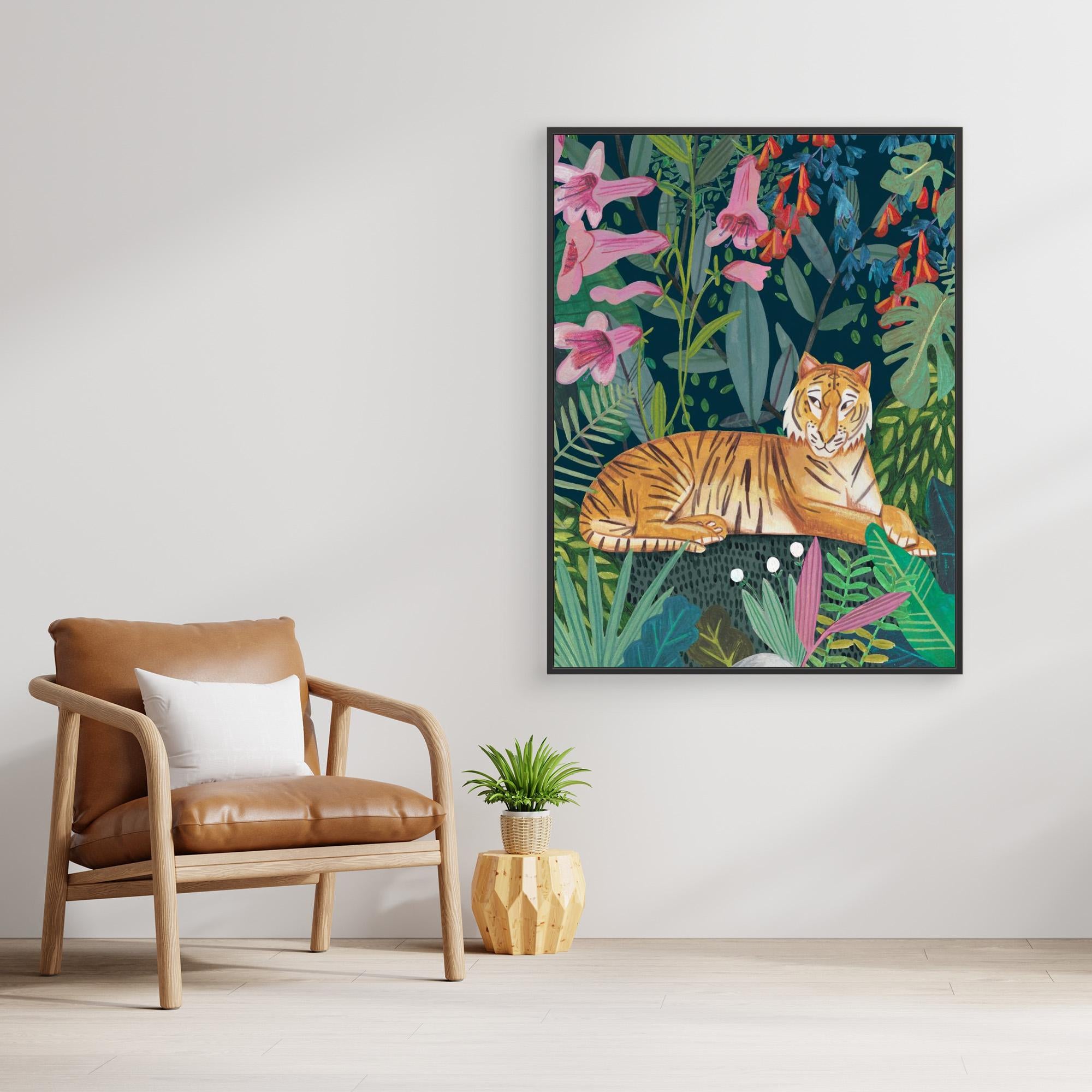 Premium Canvas Print - Tiger in the Jungle by Caroline Bonne Müller - Stunning Wildlife Wall Art for Living Room, Bedroom & Office Decor