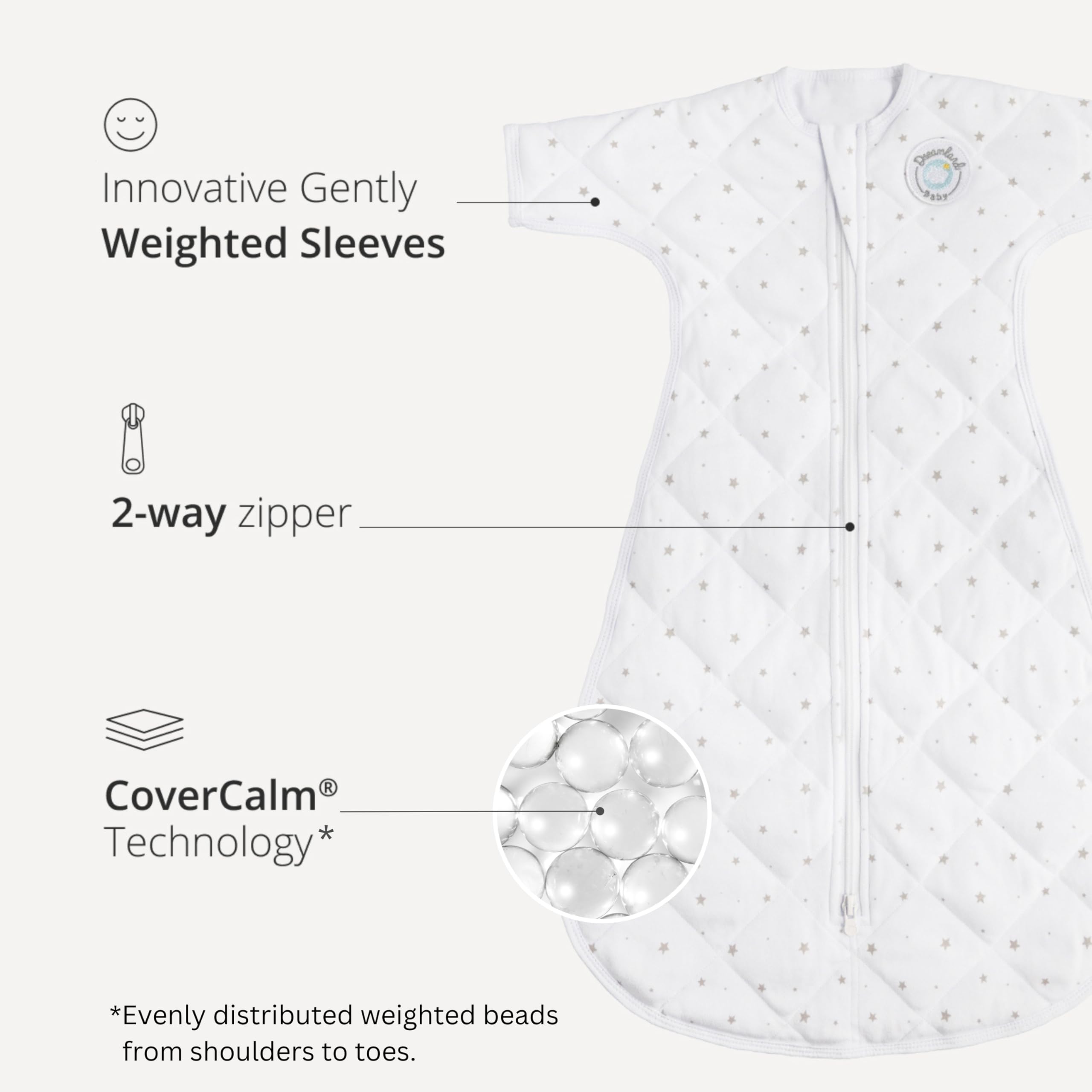 Dreamland Baby Weighted Swaddle 3-6M - 100% Cotton Green for Better Sleep
