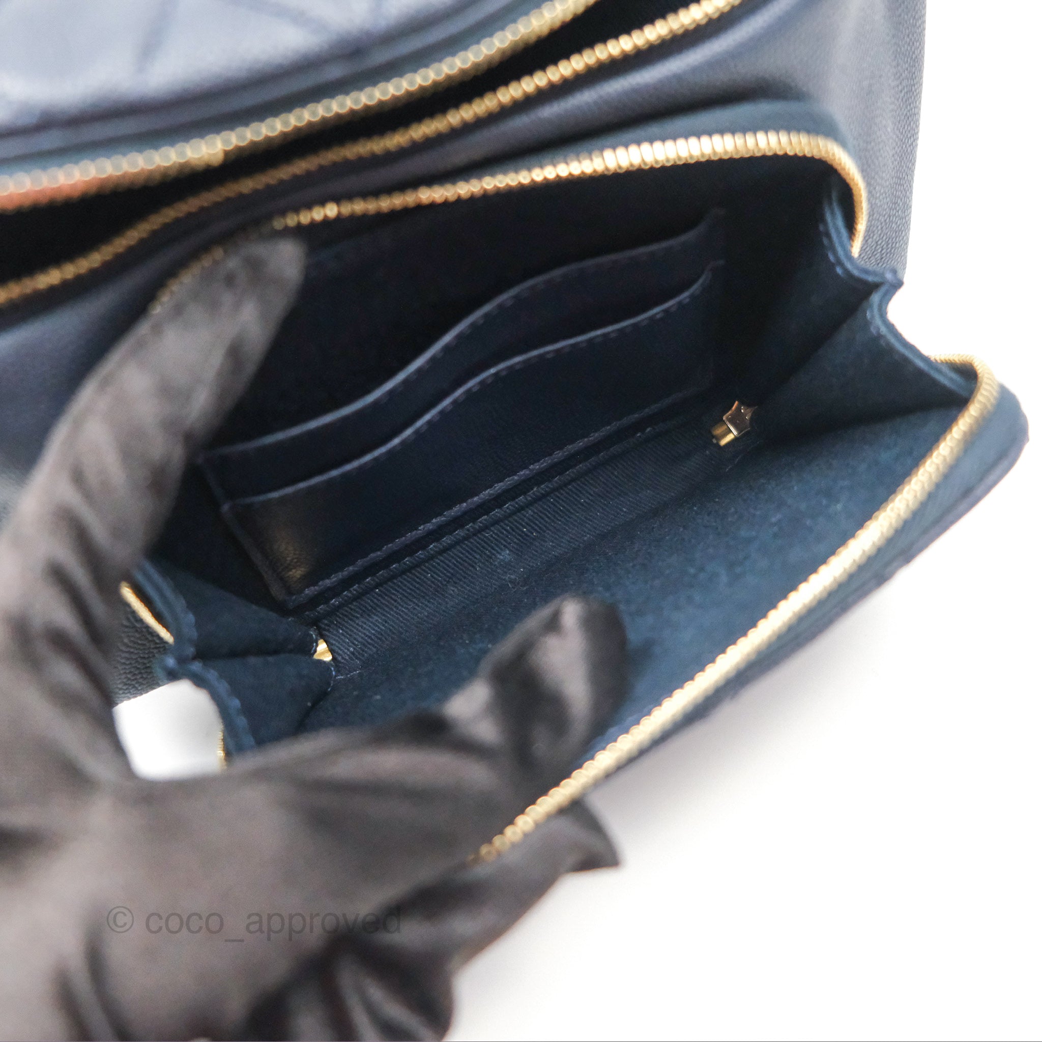 Chanel Business Affinity Waist Belt Bag in Navy Caviar Leather with Gold Hardware - Perfect for Work, Travel & Evening Events
