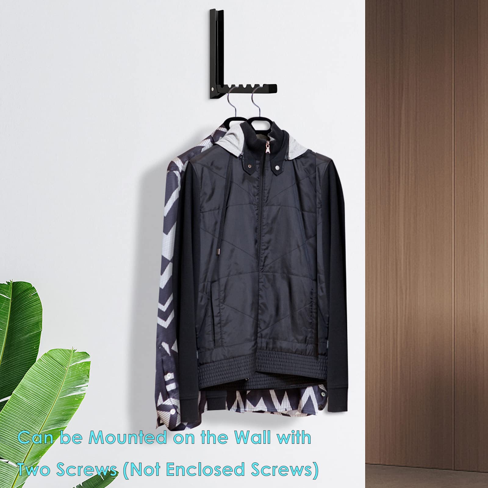Over The Door Hooks Hanger - Foldable Drying Rack with 6 Grooves for Clothes, Towels, Coats, Bags & Robes - Space Saving Black Laundry Organizer for Bathroom, Bedroom & Closet (1 Pack) - Perfect for Small Spaces & Apartment Living