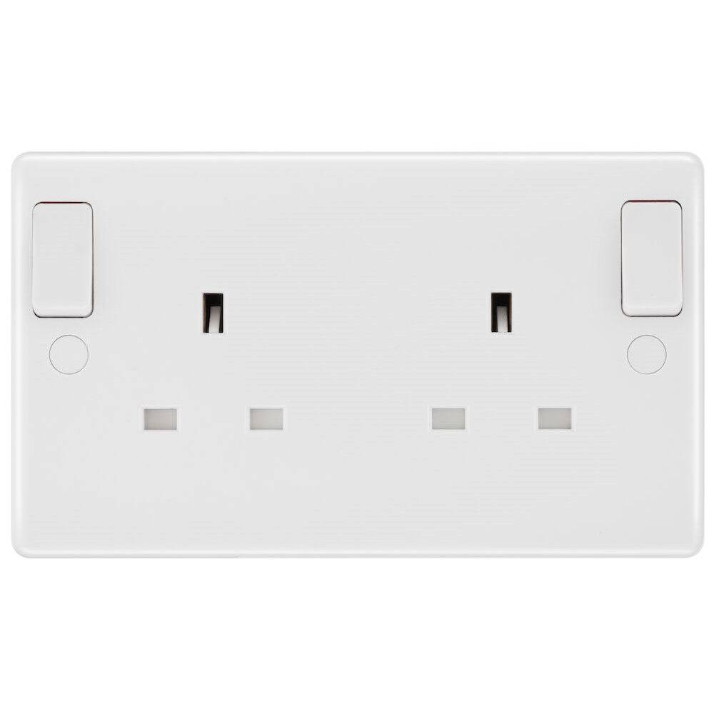 BG White Moulded 13A Double UK Power Socket Outlet 822DPOB - Perfect for Home, Office & Workshop Electrical Installations