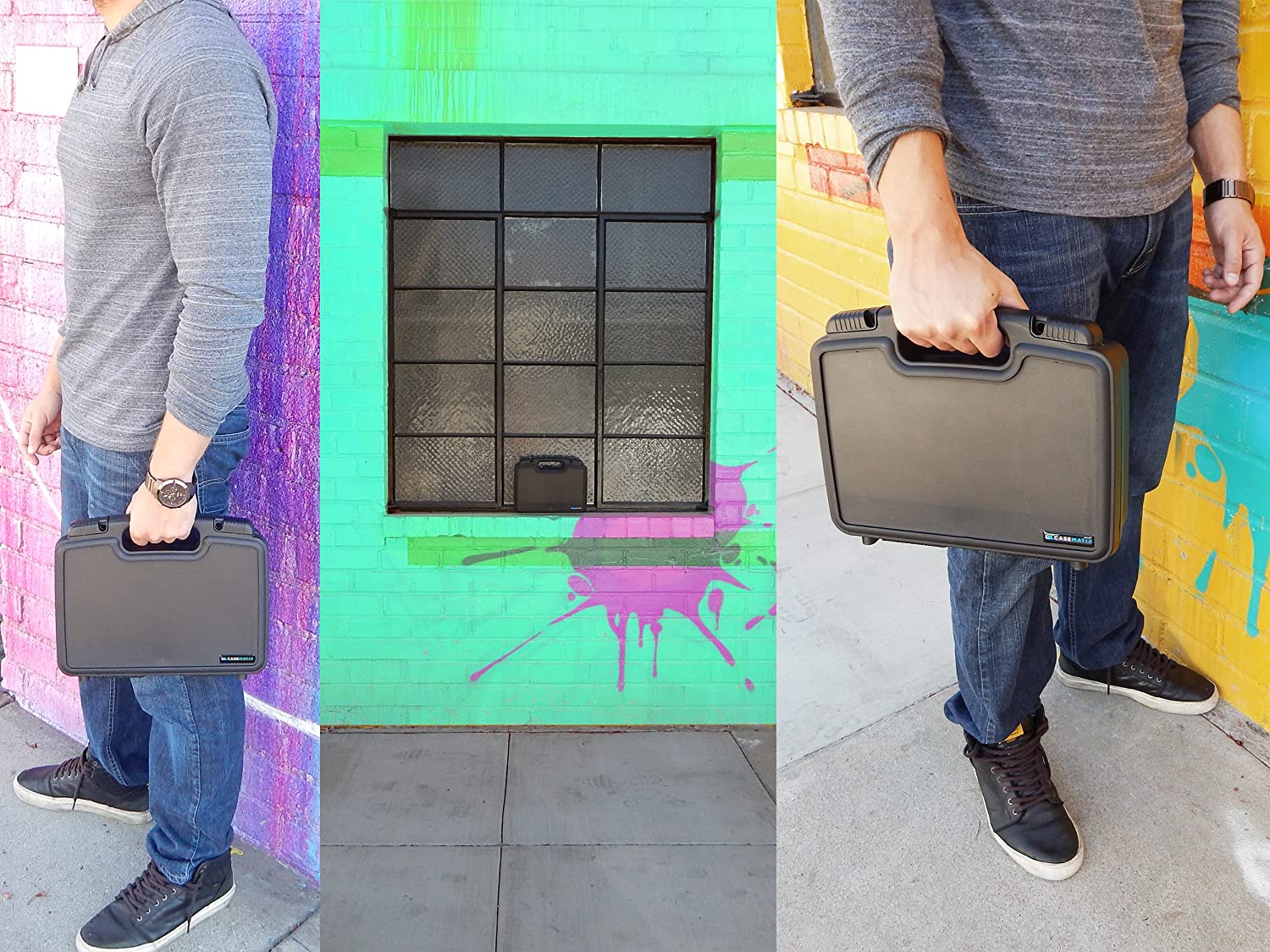 CASEMATIX 12 Customizable Foam Case for Laptops, Cameras & Electronics - Shockproof Hard Carrying Case with Impact Absorbing Pre-Cut Foam Interior - Perfect for Travel, Storage & Equipment Protection