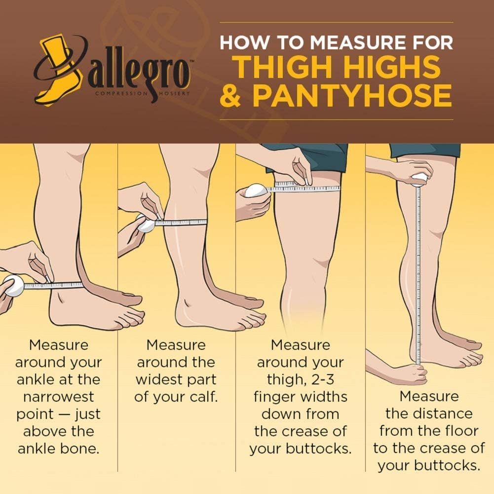 Allegro 15-20mmHg Essential 5 Sheer Support Hose - Comfortable Thigh High Open Toe Compression Stockings for Women - Perfect for Travel, Varicose Vein Relief & Everyday Comfort
