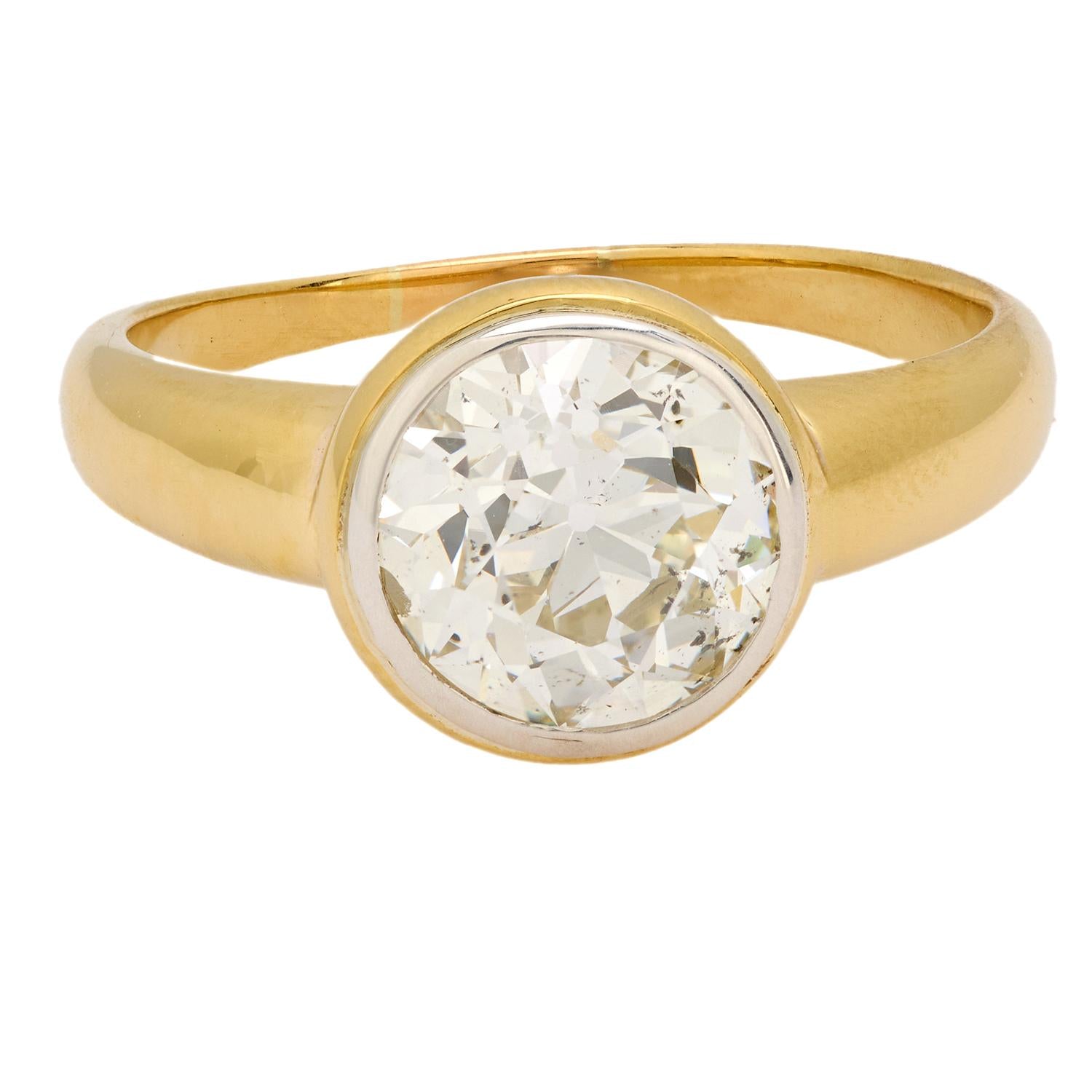 2.92 Carat GIA Certified Old European Cut Diamond Engagement Ring in 18K Yellow Gold - Perfect for Proposals, Weddings & Anniversary Gifts