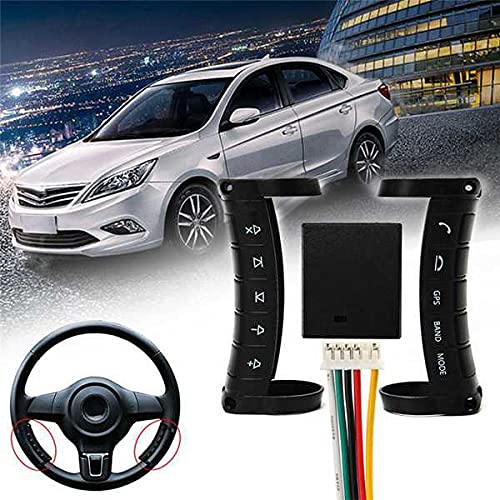 Universal Wireless Bluetooth Steering Wheel Controller - Multi-Function LED Buttons for Car DVD Navigation