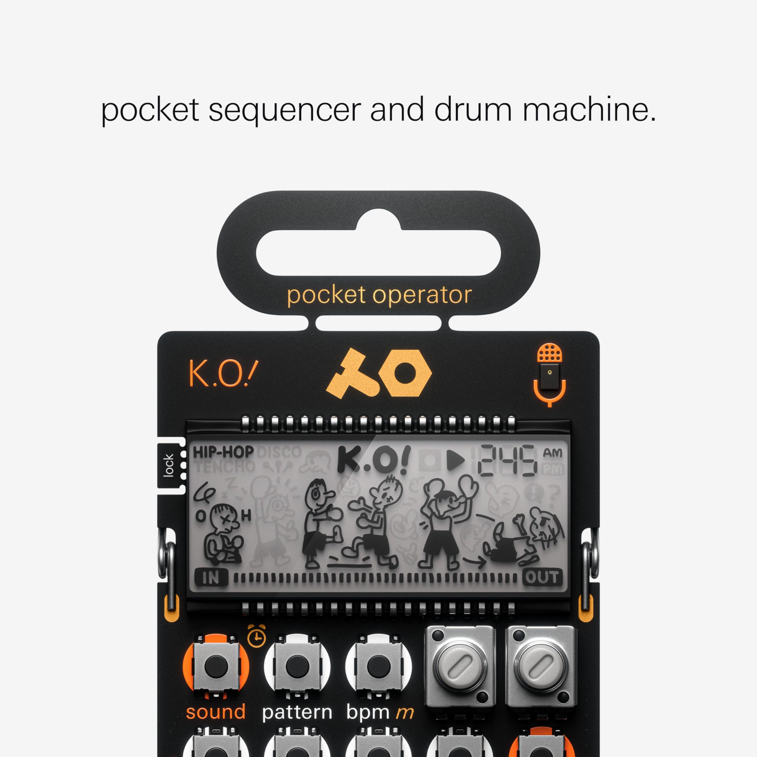 Teenage Engineering PO-33 K.O. Micro Sampler & Drum Machine with Built-in Mic, Sequencer & Effects - Portable Music Production for Beat Making, Live Performance & Studio Recording