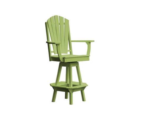 A & L Furniture Adirondack Swivel Bar Chair with Arms - Outdoor Patio, Poolside & Garden Seating for Relaxing & Entertaining