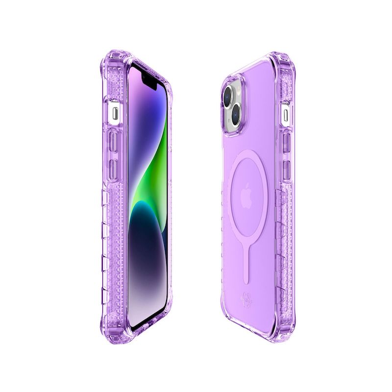 iTSKINS SUPREME MAGCLEAR Magnetic Phone Case for iPhone 14 Plus - Purple | Ultra-Thin Protective Cover with MagSafe Compatibility | Perfect for Work, Travel & Everyday Use