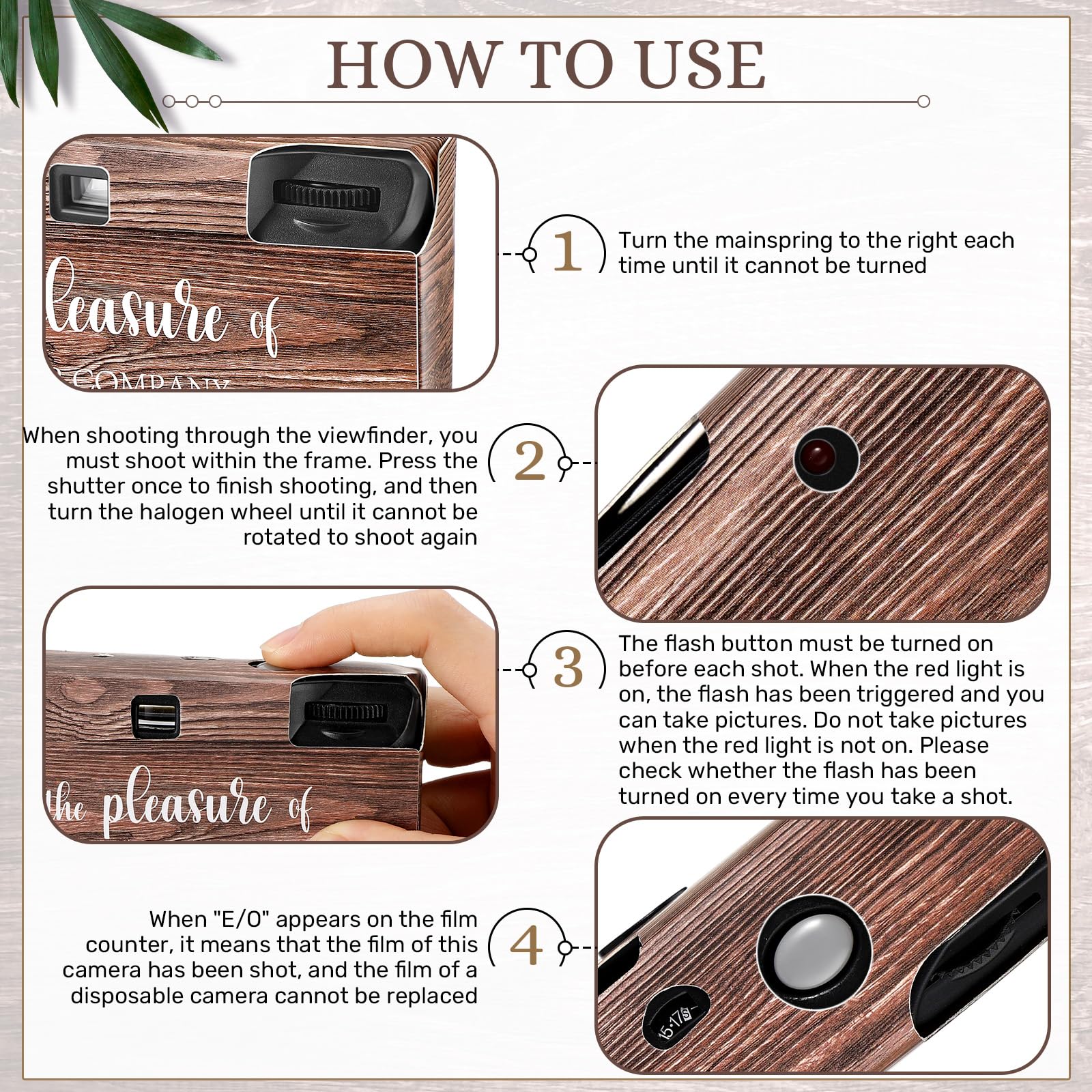 Treela 6 Pack Disposable 35mm Film Camera with Flash - Wood Style Brown Disposable Cameras for Weddings, Bachelorette Parties, Birthdays, Concerts, Travel & Anniversaries - Perfect as Party Favors, Vacation Gifts & Event Souvenirs (Use at Weddings, Beach Trips, Concerts & Special Events)