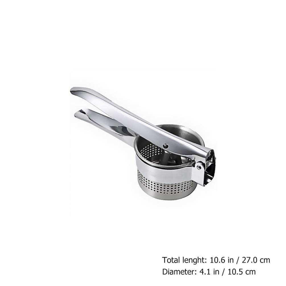 Stainless Steel Ginger Press & Potato Crusher - Manual Juicer & Wire Masher for Fresh Ginger Juice & Puree - Perfect for Cooking, Baking & Healthy Drinks