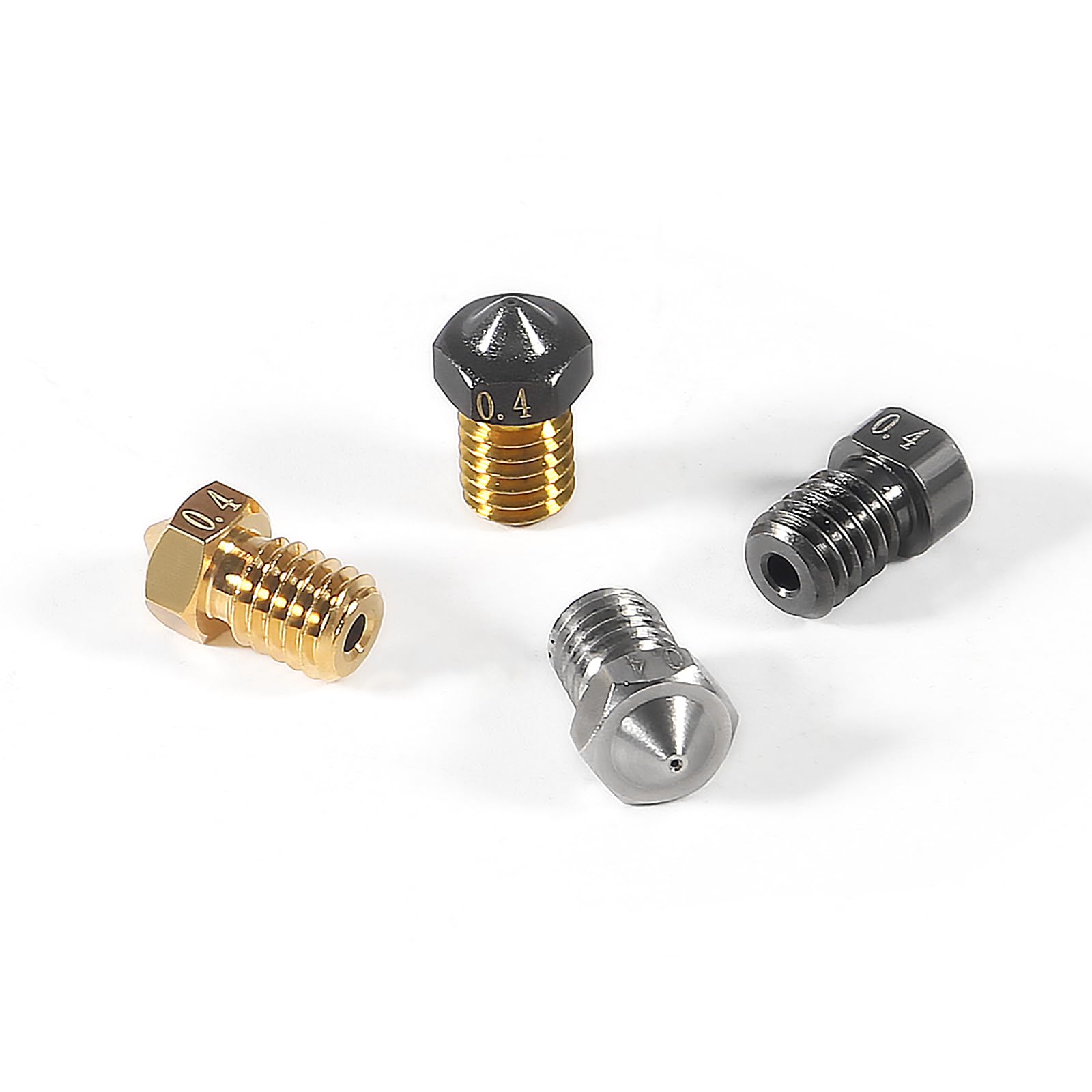 DIANN 20pcs V6 Nozzles Set - Hardened Steel, Brass & Stainless Steel Nozzles for 3D Printers - Compatible with Most FDM 3D Printers - Ideal for PLA, ABS, PETG Filament Printing