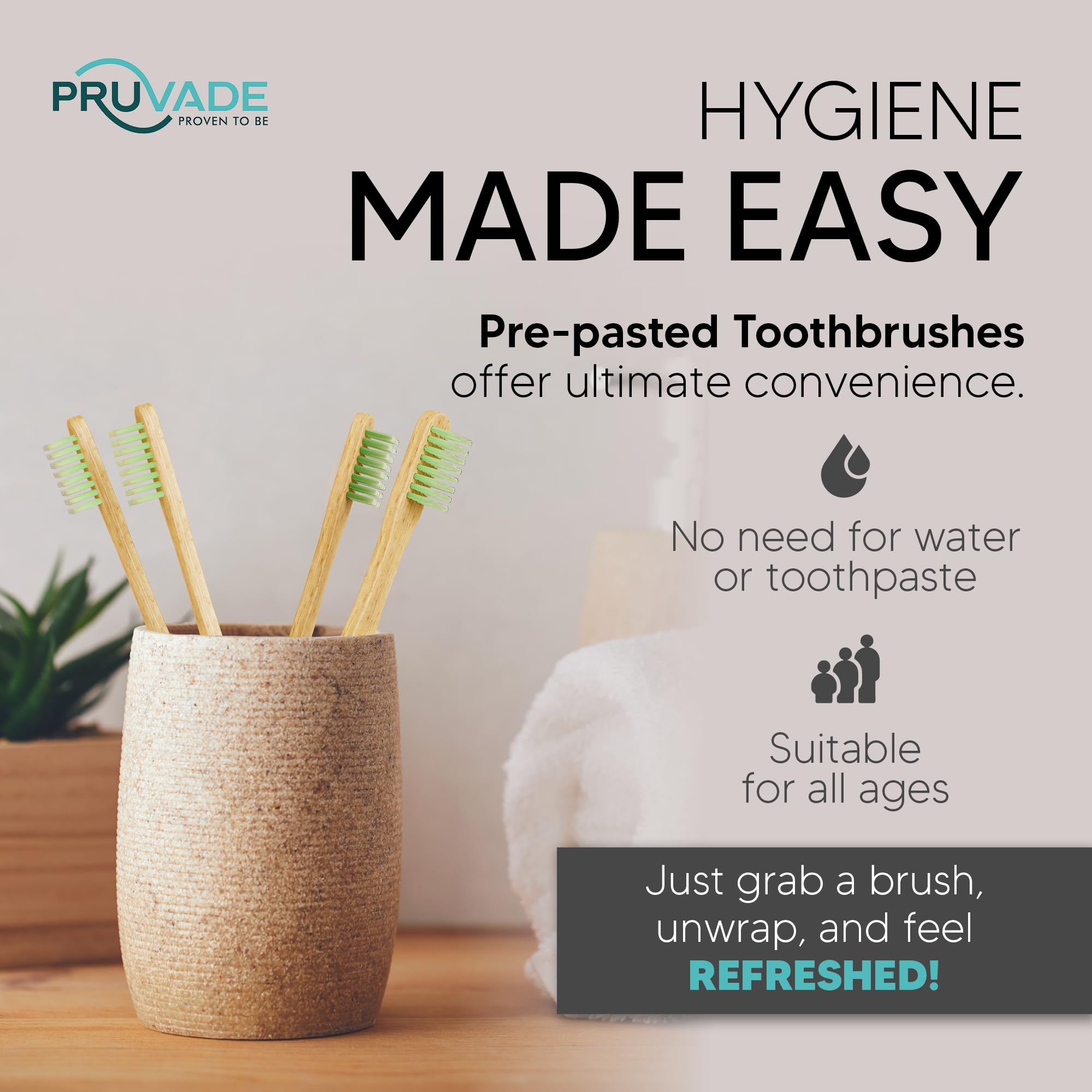 144 Pack Disposable Bamboo Toothbrushes with Built-in Toothpaste - Eco-Friendly Prepasted Toothbrushes Individually Wrapped | Soft Bristles for Travel, Camping, Work, Emergency Kits & On-the-Go Oral Care