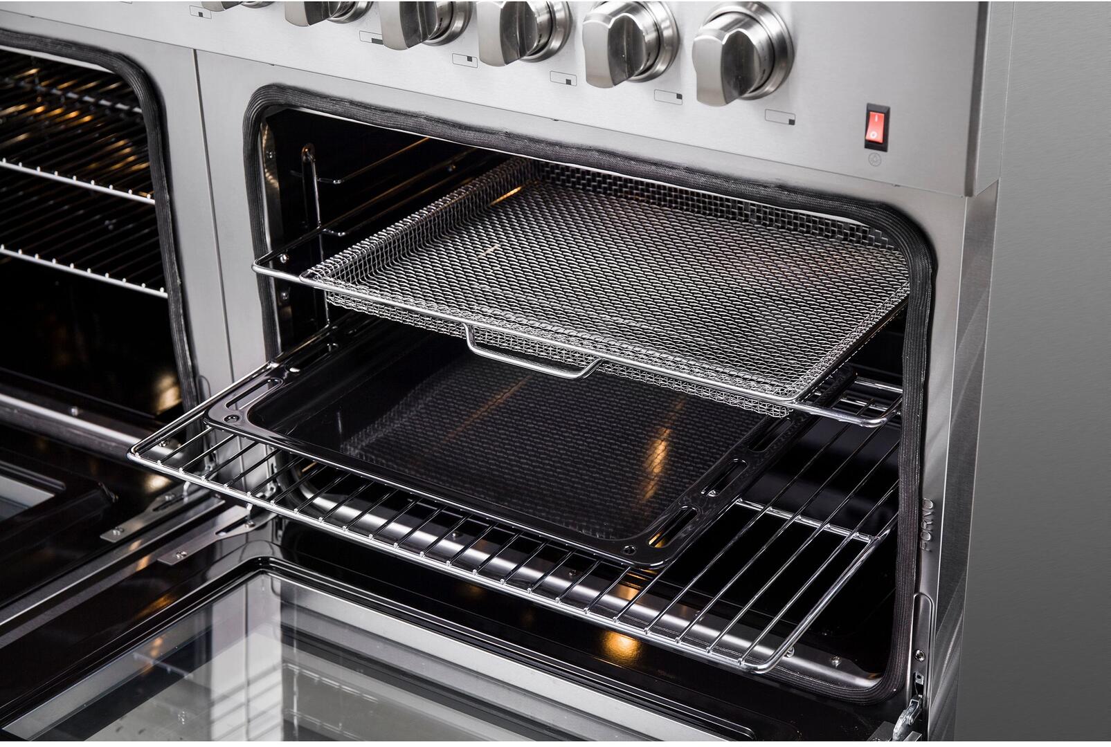 Forno Galiano 60-Inch Professional Freestanding Dual Fuel Range - Stainless Steel FFSGS6156 | Commercial-Grade Gas & Electric Oven for Restaurants & Home Kitchens