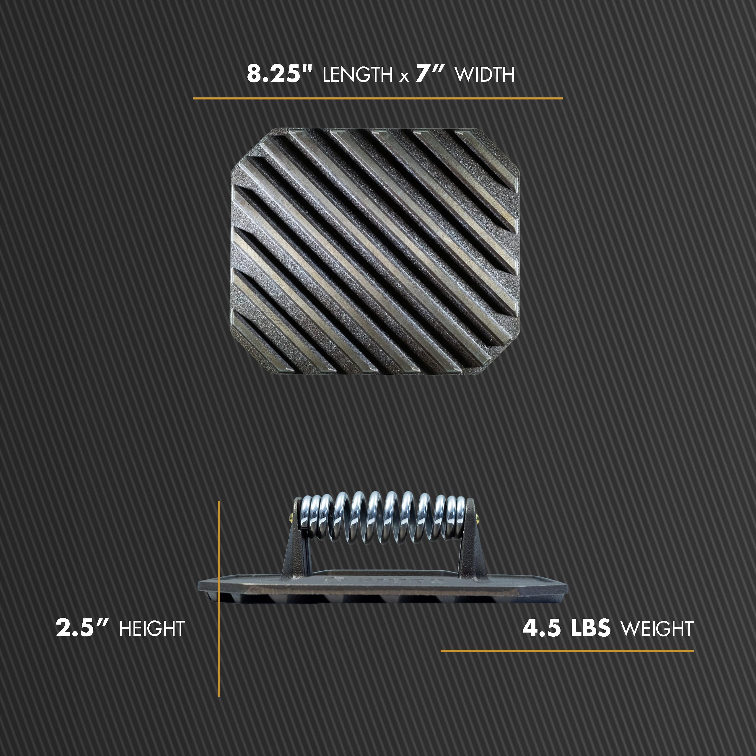 Premium FINEX 8-Inch Cast Iron Grill Press - Heavy Duty Weight for Perfect Panini, Burgers & Steaks | Ideal for Indoor/Outdoor Cooking, Camping & BBQ Parties