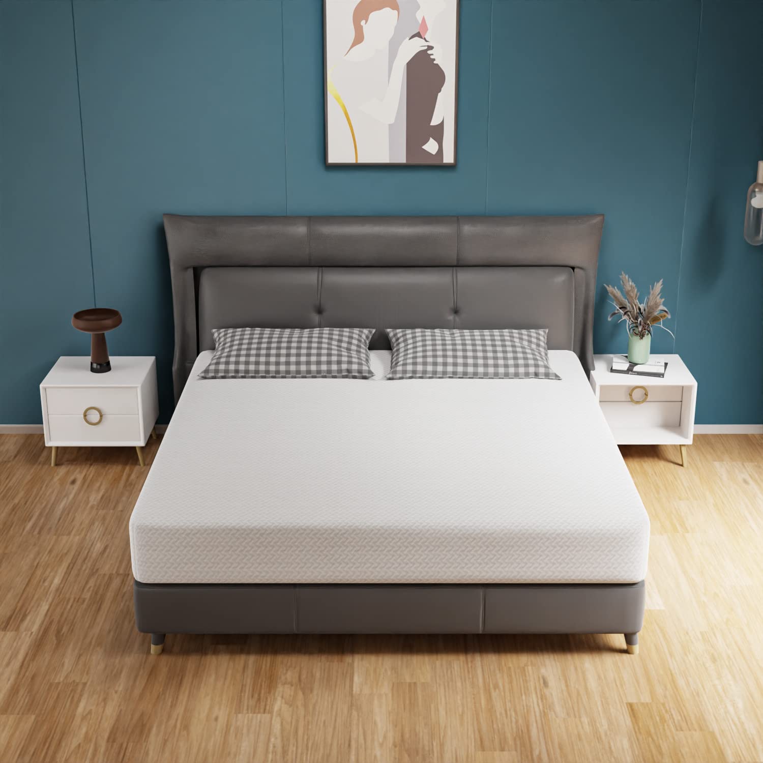 10 Inch Queen Size Green Tea Memory Foam Mattress - CertiPUR-US Certified, Fiberglass Free with Removable Soft Cover | Perfect for Bed Frames, Bunk Beds, Trundles & Daybeds | Breathable & Pressure-Relieving for Restful Sleep