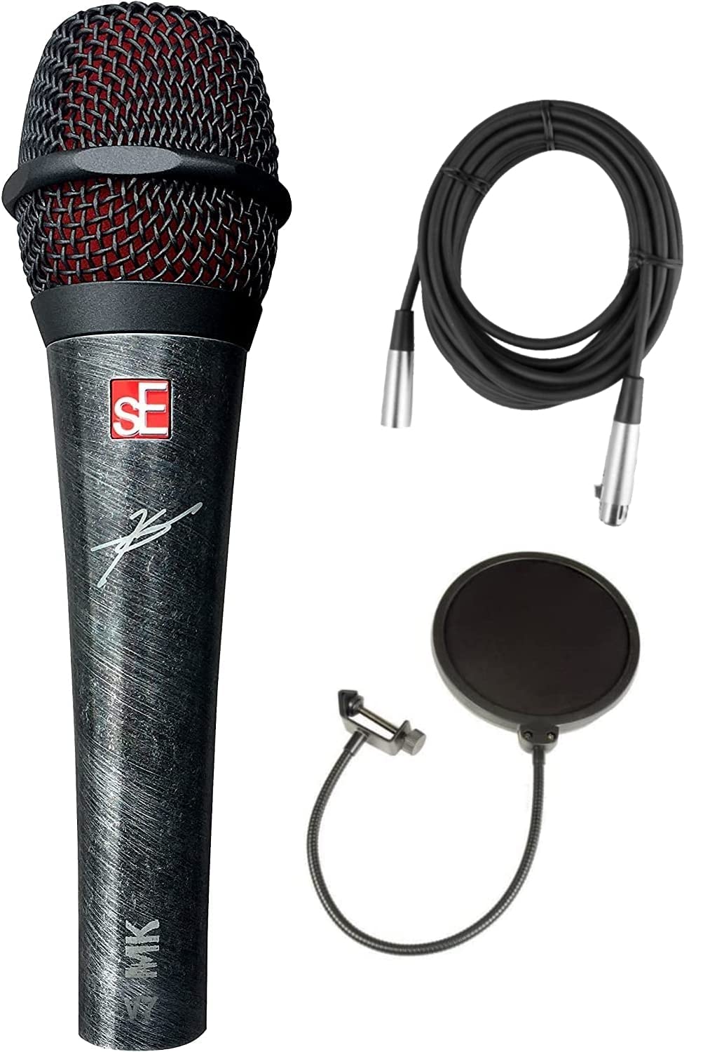 sE Electronics V7 MK Myles Kennedy Signature Dynamic Vocal Microphone Bundle with XLR Cable & Pop Filter - Perfect for Studio Recording, Live Performances & Podcasting