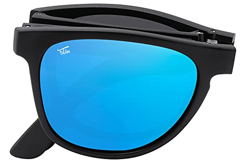 Matte Black - Blue Mirror