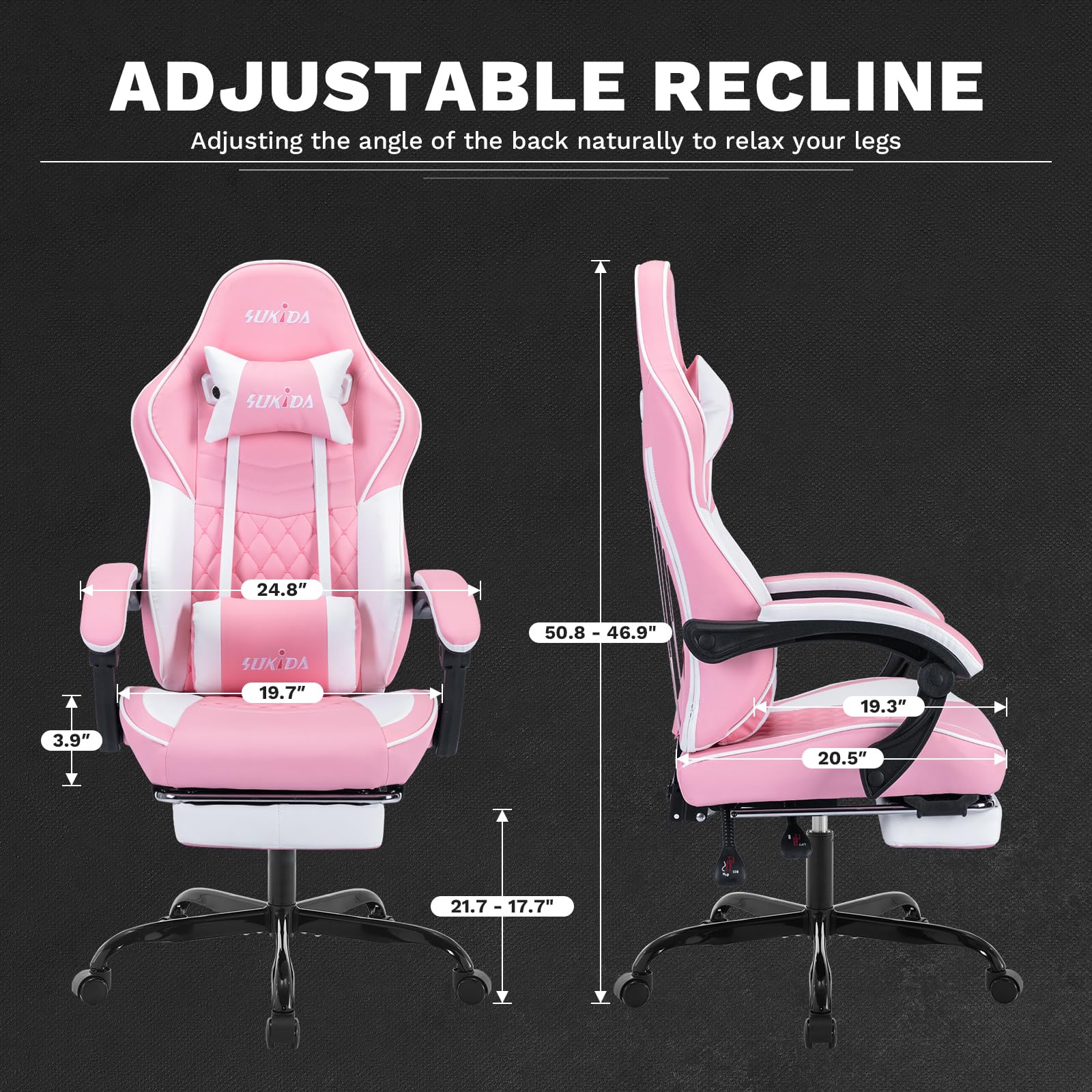 Ergonomic Gaming Chair with Lumbar Support & Massage - Adjustable Swivel Computer Chair for Adults - Perfect for Esports, Streaming & Office Work