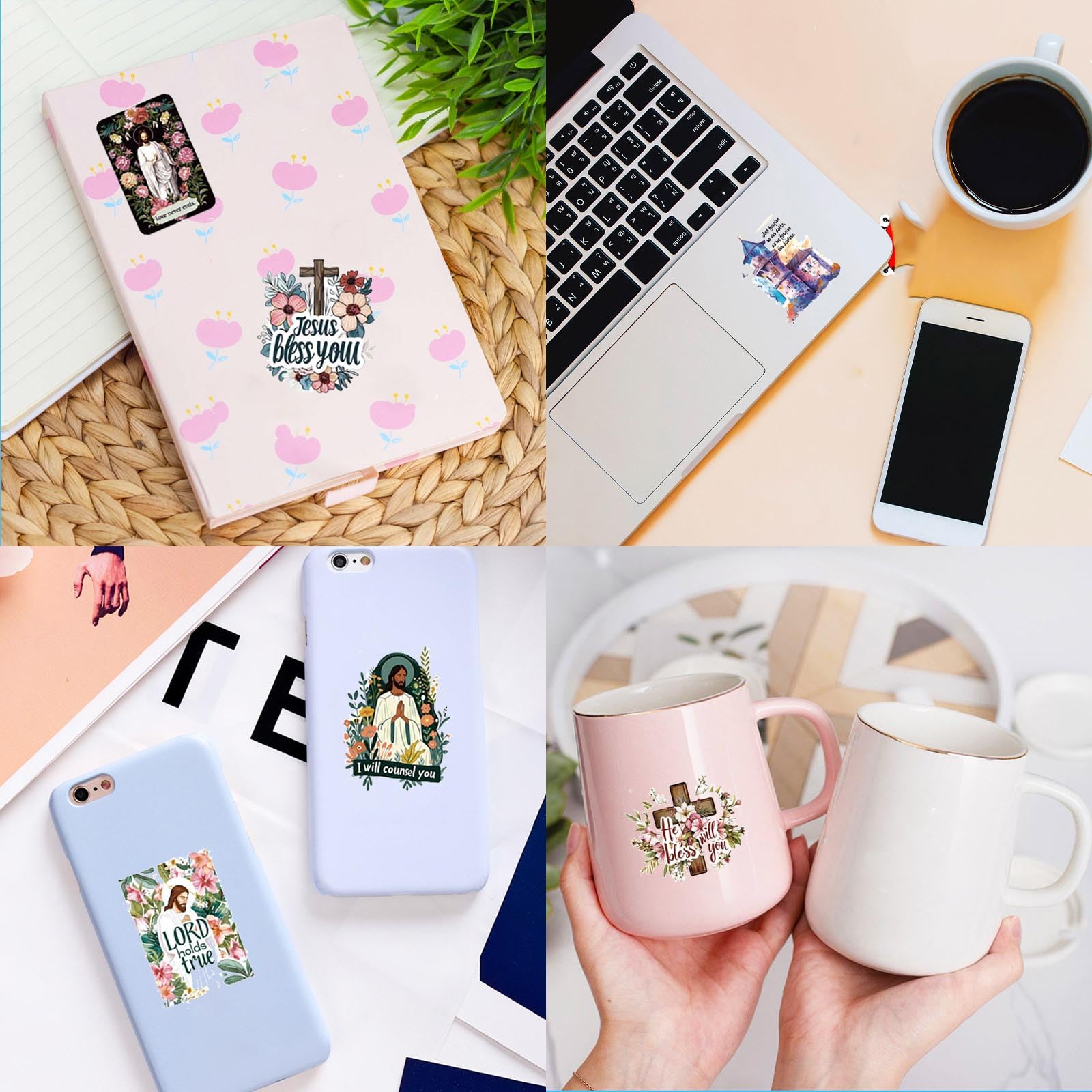 50 Pcs Inspirational Christian Stickers - Bible Verse, Boho Faith Designs for Journaling, Water Bottles & Religious Gifts | Perfect for Scrapbooking, Bible Study & Spiritual Encouragement
