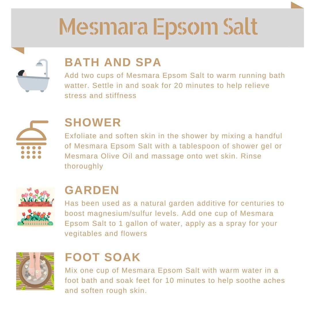 Mesmara Epsom Salt 800g (Magnesium Sulfate) - Muscle Relaxation & Pain Relief, Promotes Plant Growth | Perfect for Bath Soaks, Gardening & Home Spa Treatments