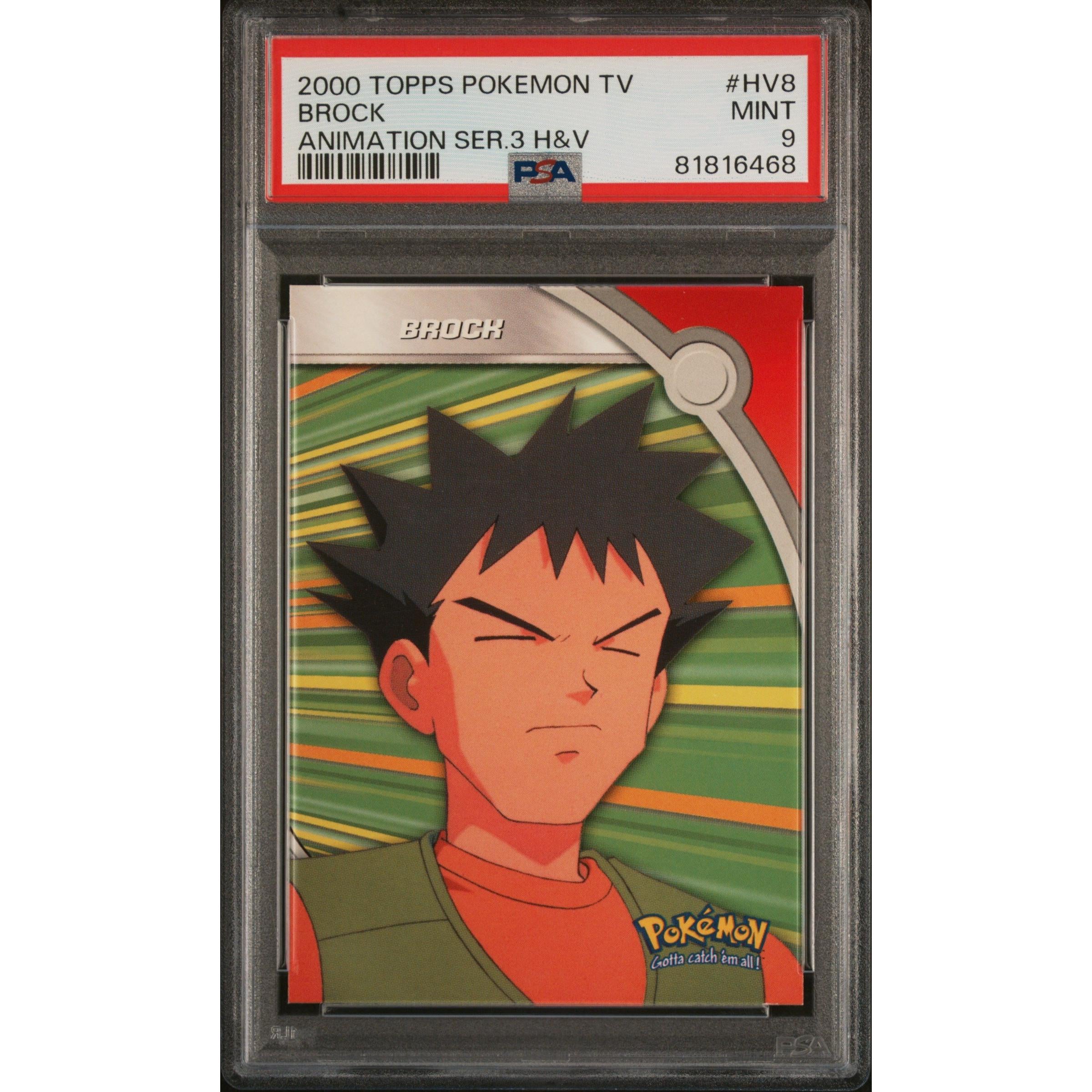 2000 Pokemon Topps Animation Series 3 Brock HV8 PSA 9 Graded Card - Rare Collectible for Trading Card Game Fans & Pokemon Enthusiasts - Perfect for Display, Investment, and Battling Decks