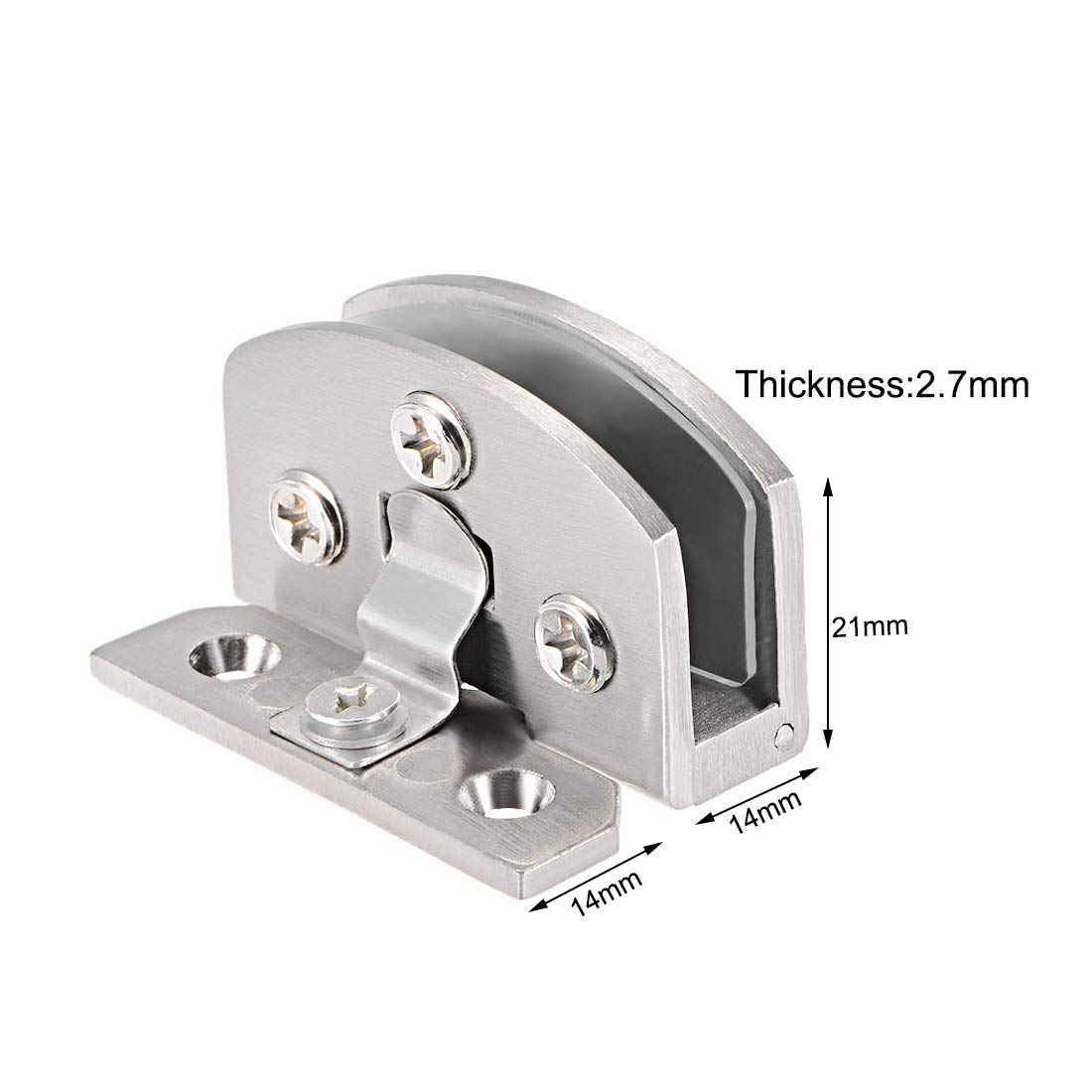 uxcell Glass Hinge Clamps for 5mm-8mm Cabinet Doors - 2 Pack - Perfect for Showcase Cabinets, Display Cases & Glass Door Installations