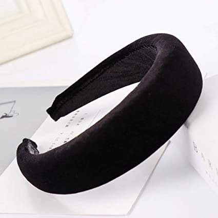 Royal Velvet Headbands for Women & Girls - Soft Padded 90s Hair Accessories Wide Headband (Black) | Perfect for Parties, Weddings & Everyday Fashion