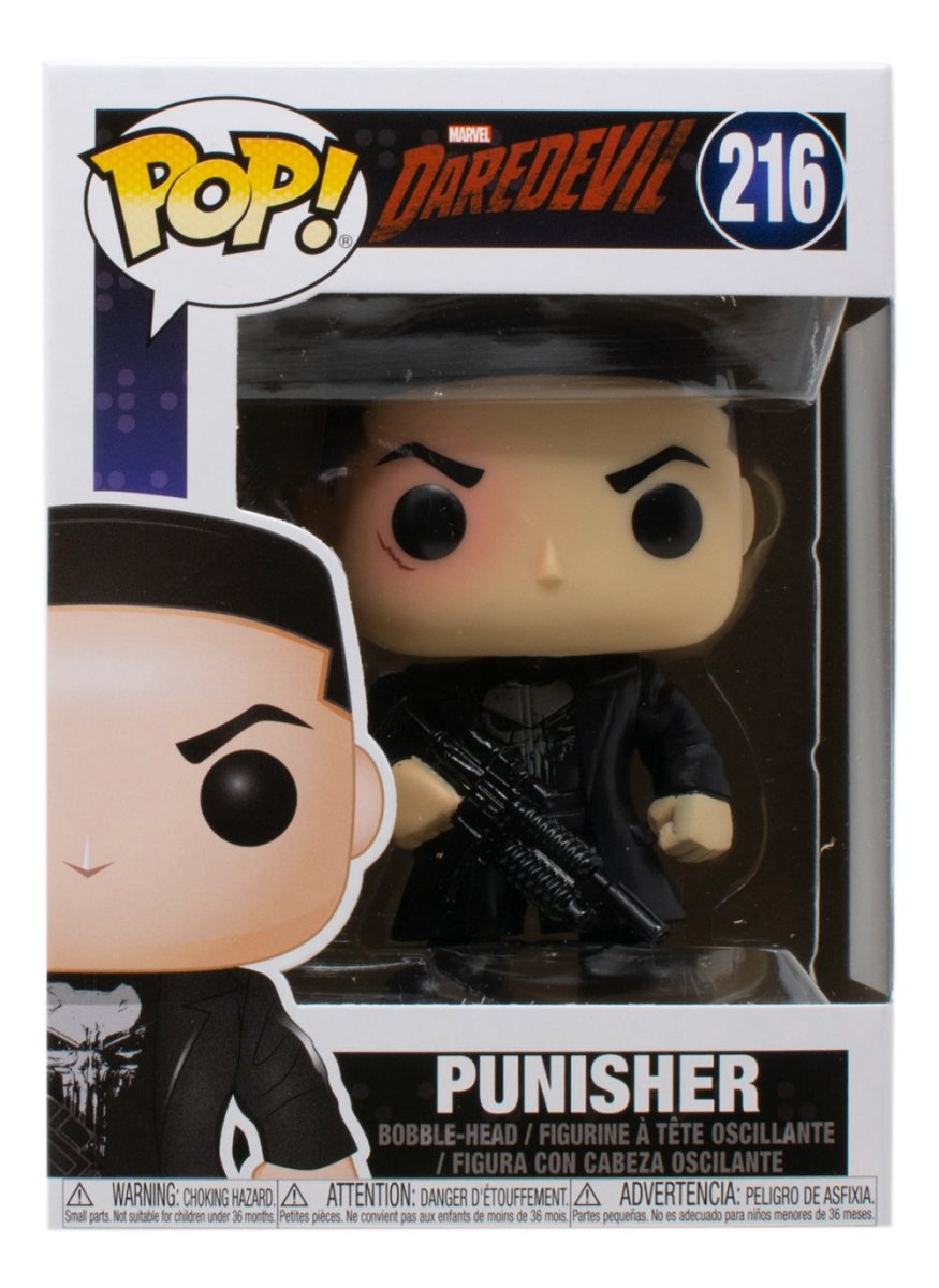 Marvel Daredevil The Punisher Funko Pop! Vinyl Figure #216 - Collectible Action Figure for Superhero Fans, Perfect for Display, Gifts, and Comic Book Collections