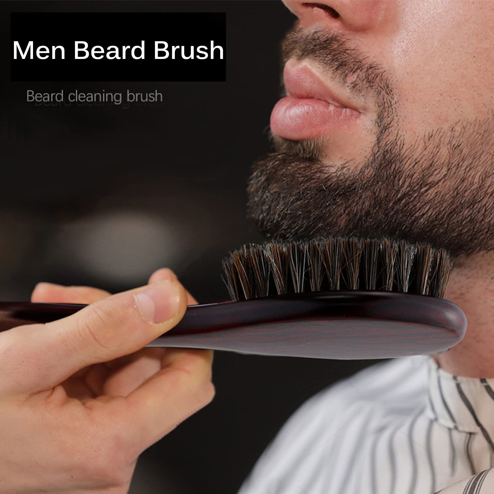 Professional Barber Fade Brush for Men - Boar Bristle Beard & Neck Duster with Wood Handle - Styling & Cleaning Brush for Grooming, Haircut Fades & Beard Care - Perfect for Home & Salon Use