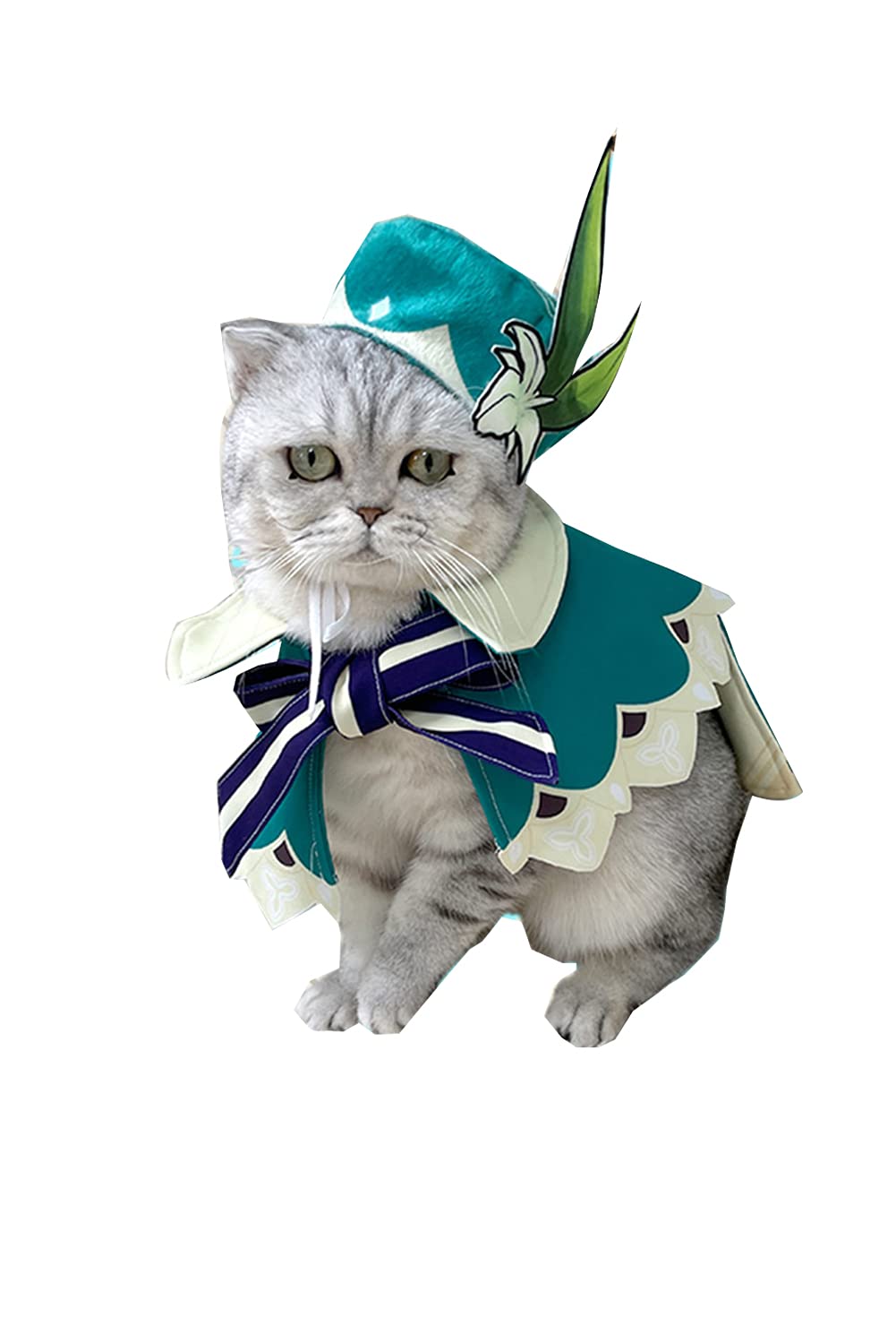 Wolancy Genshin Impact Paimon Cat & Dog Costume - Halloween Pet Cosplay Outfit for Anime Fans | Perfect for Halloween Parties, Cosplay Events & Anime Conventions