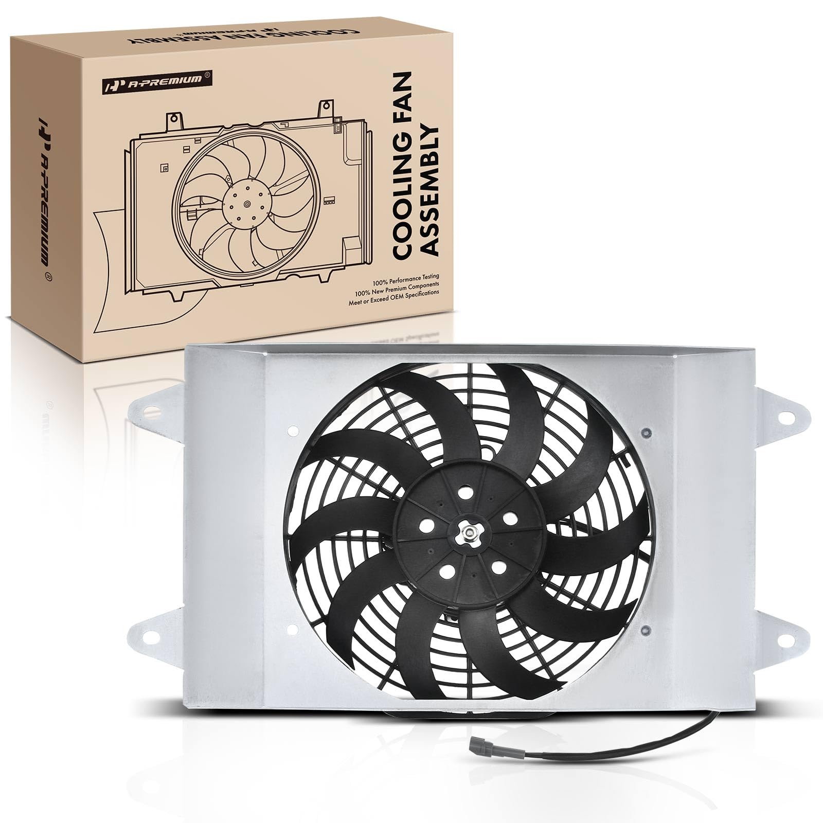 Premium Engine Radiator Cooling Fan Assembly Compatible with Yamaha Viking 700 (2014-2020) & Viking VI (2015-2019) - Direct Replacement for OEM# 1XDE24050000 - Perfect for Off-Road ATV Cooling System Maintenance & Repair