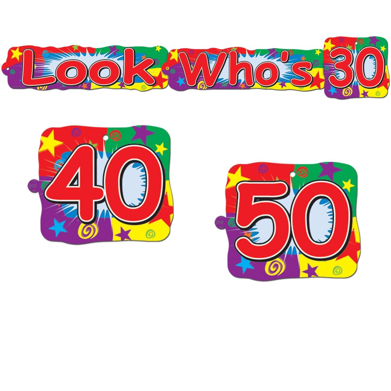 12 Pack Beistle Look Who's Streamer - Colorful Party Decorations for Birthdays, Baby Showers & Celebrations - Perfect for Festive Events & Home Decor