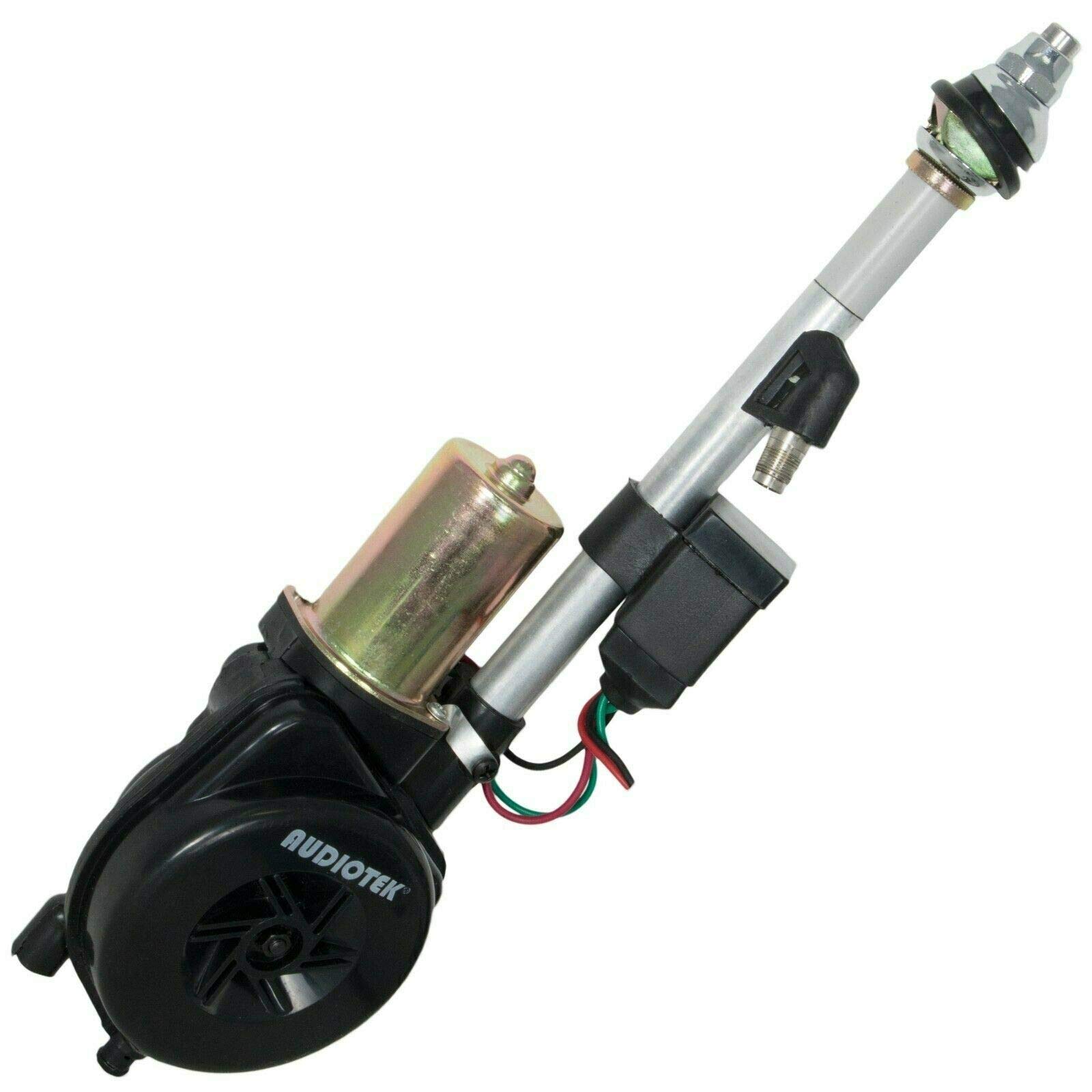 Audiotek Waterproof Universal 12V Electric Power Automatic Antenna for Car & SUV - AM/FM Radio Mast Aerial with Stainless Steel Construction & Imported Micro Relays (3C-2V Coaxial Cable Included) | Perfect for Off-Road Vehicles, Trucks, and Marine Applications
