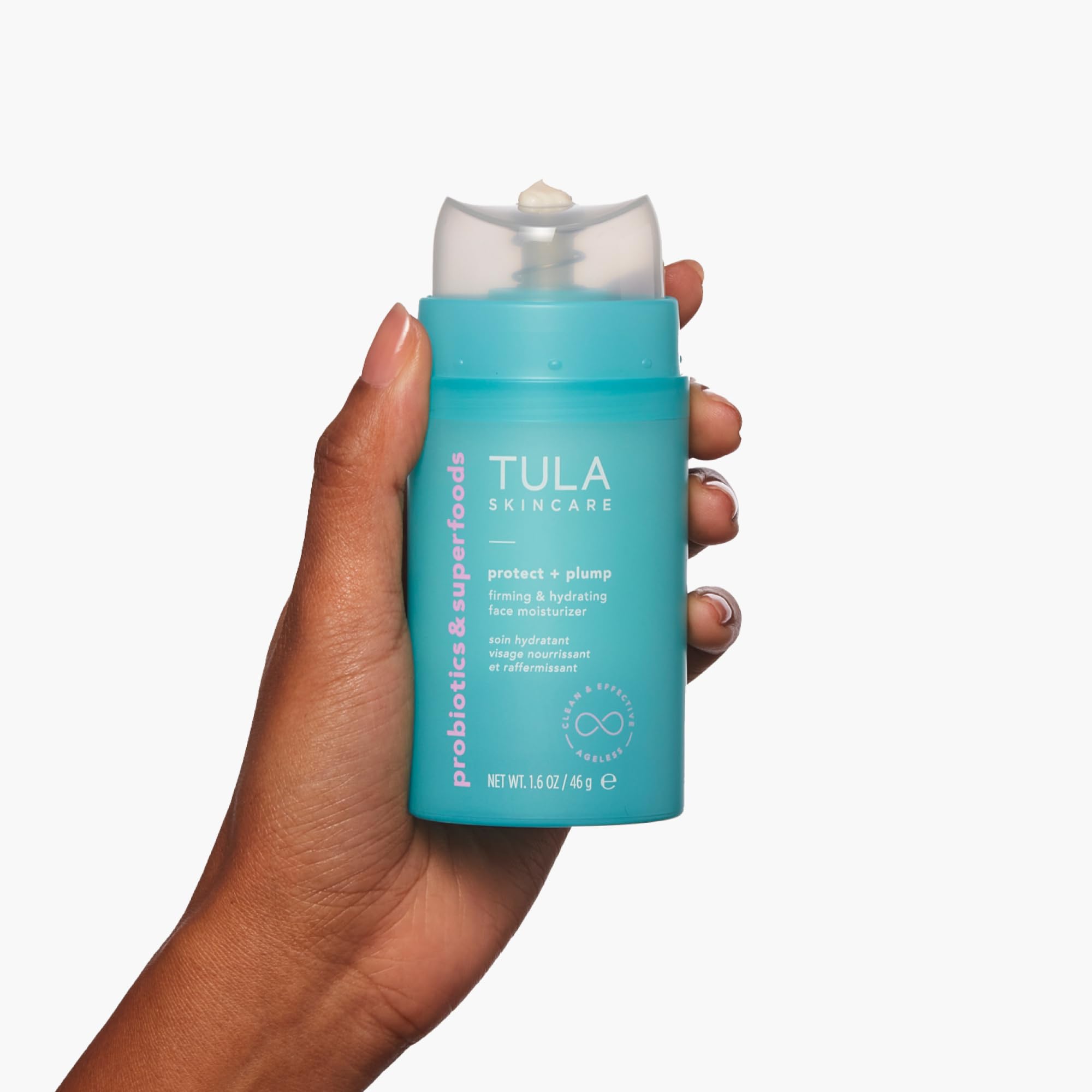TULA Skin Care Protect + Plump Firming & Hydrating Face Moisturizer - Daily Anti-Aging Cream for Wrinkles & Fine Lines, 1.6 oz | Skincare-First Formula for Dry & Mature Skin | Perfect for Morning & Night Routine
