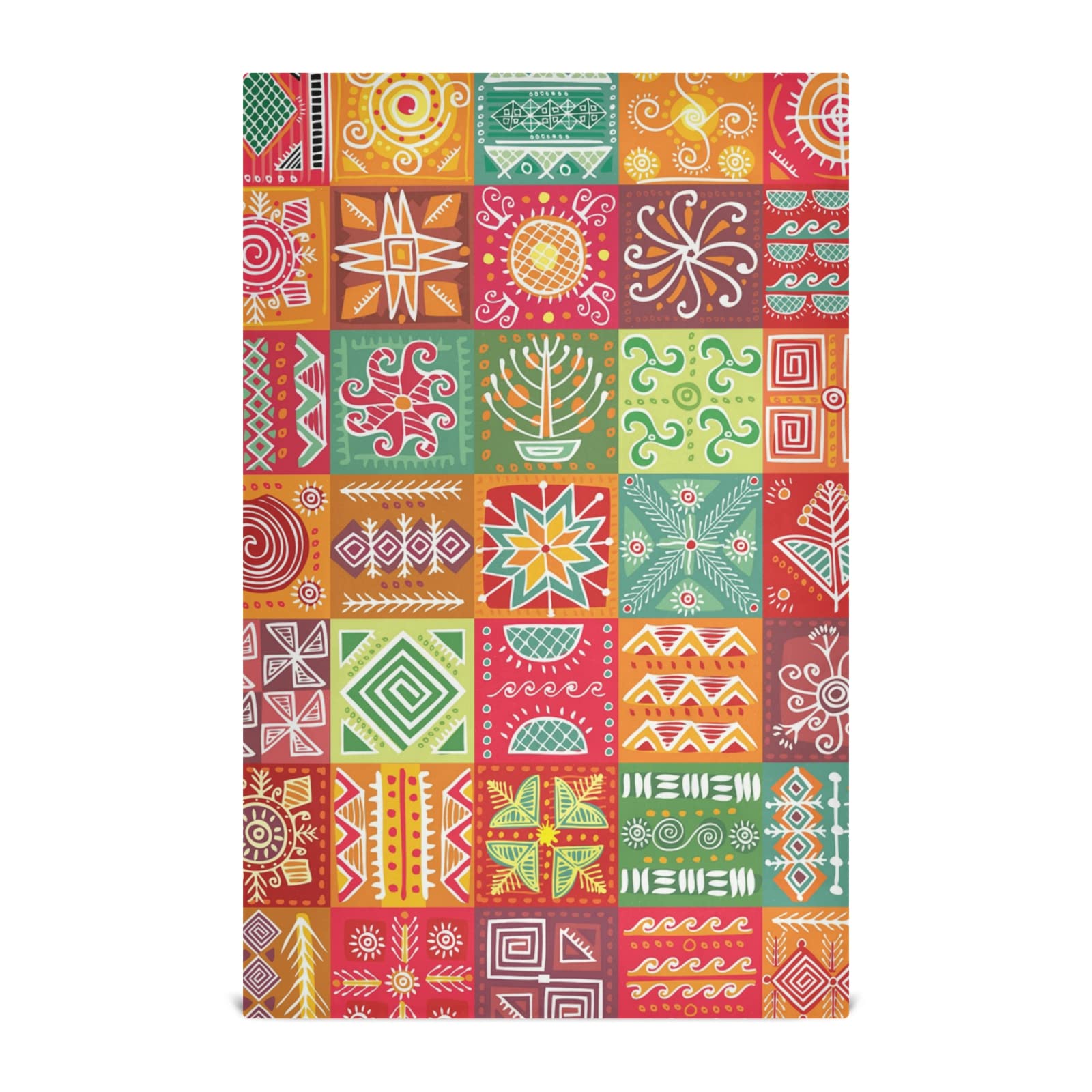 Xigua 4-Pack Kitchen Dish Towels Set - Traditional Tribal Ethnic Art Pattern, Super Absorbent & Quick Drying Microfiber Towels for Dishes, Cleaning, and Decor (28x18 Inches) | Perfect for Kitchen, Dining, Tea Time, and Home Decor