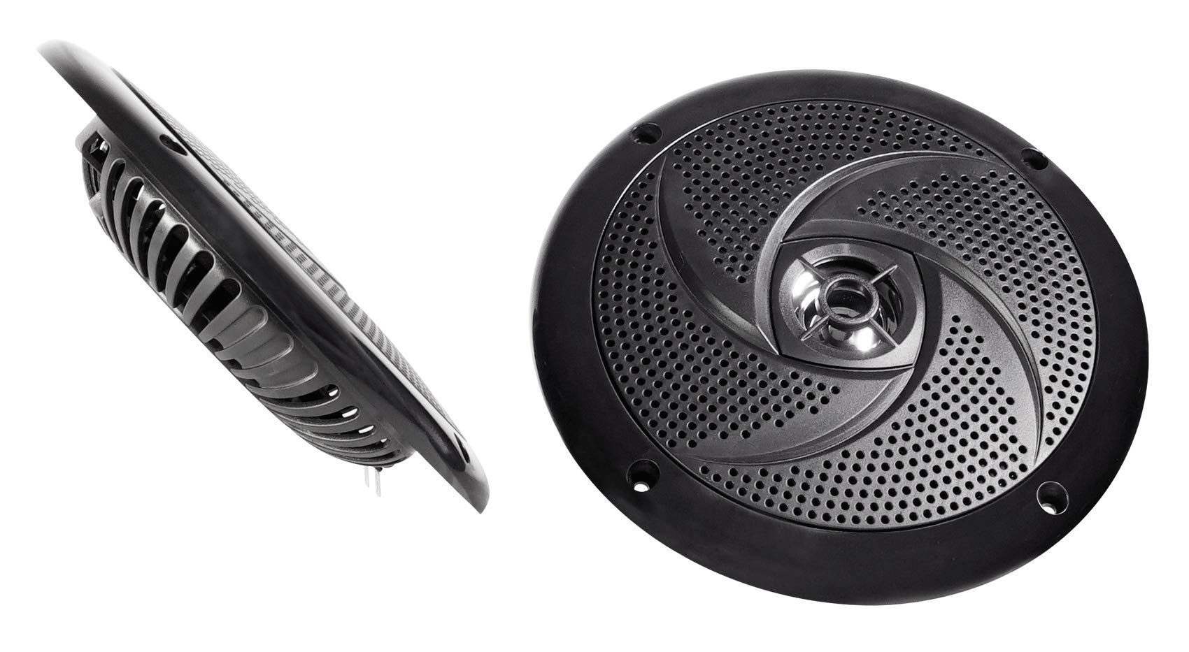 Rockville RSM65B 6.5 Inch 640W Waterproof Marine Boat Speakers - Slim Shallow Mount Design for Boats, Yachts & Outdoor Water Activities