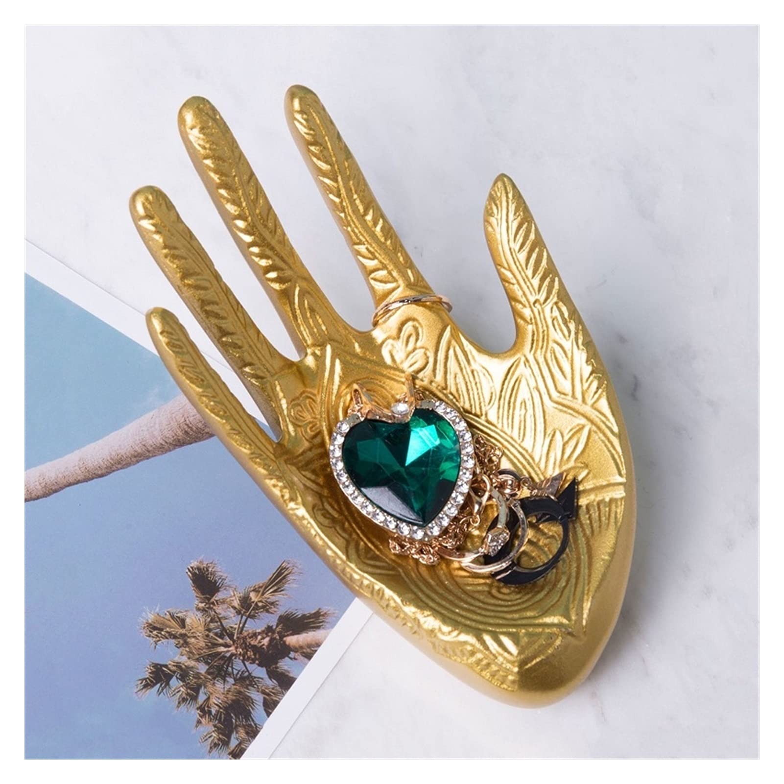 Buddha Hand Jewelry Stand Holder - Resin Mannequin Hand Ring Tray & Bracelet Display Rack for Jewelry Organizer (Golden) - Perfect for Boutique, Home Decor, and Gift Shop Displays