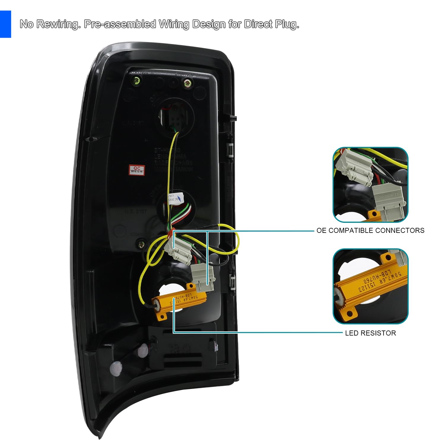 Spec-D Tuning LED Chrome Housing Clear Lens Tail Lights - Compatible with 2000-2006 Chevy/GMC Suburban, Tahoe, Yukon/Denali/XL - Left & Right Pair Assembly - Enhanced Visibility & Style for Night Driving & Custom Car Upgrades