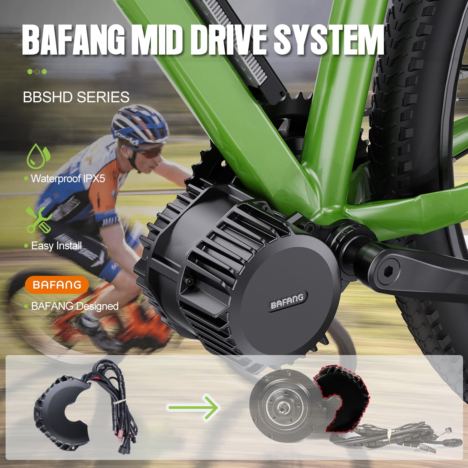 BAFANG 48V 1000W 30A BBSHD BBS BBS03B Mid Drive Electric Bike Motor Controller - Replacement Part for E-Bike Conversion Kits | Perfect for Commuting, Mountain Biking & Off-Road Adventures