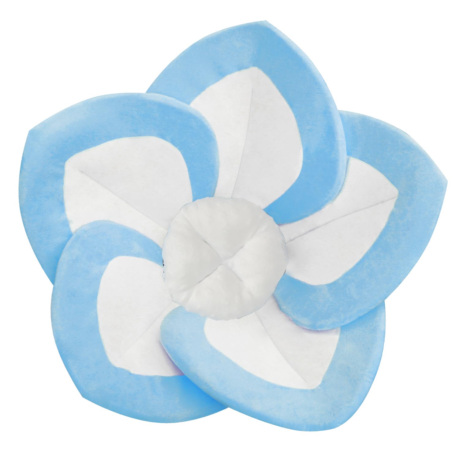 Soft Flower Baby Bath Pad - Non-Slip Infant Bathtub Mat for Newborns & Toddlers - Safe for Bathtub, Sink or Counter (White & Blue) - Perfect for Bath Time, Spa Days & Photo Shoots