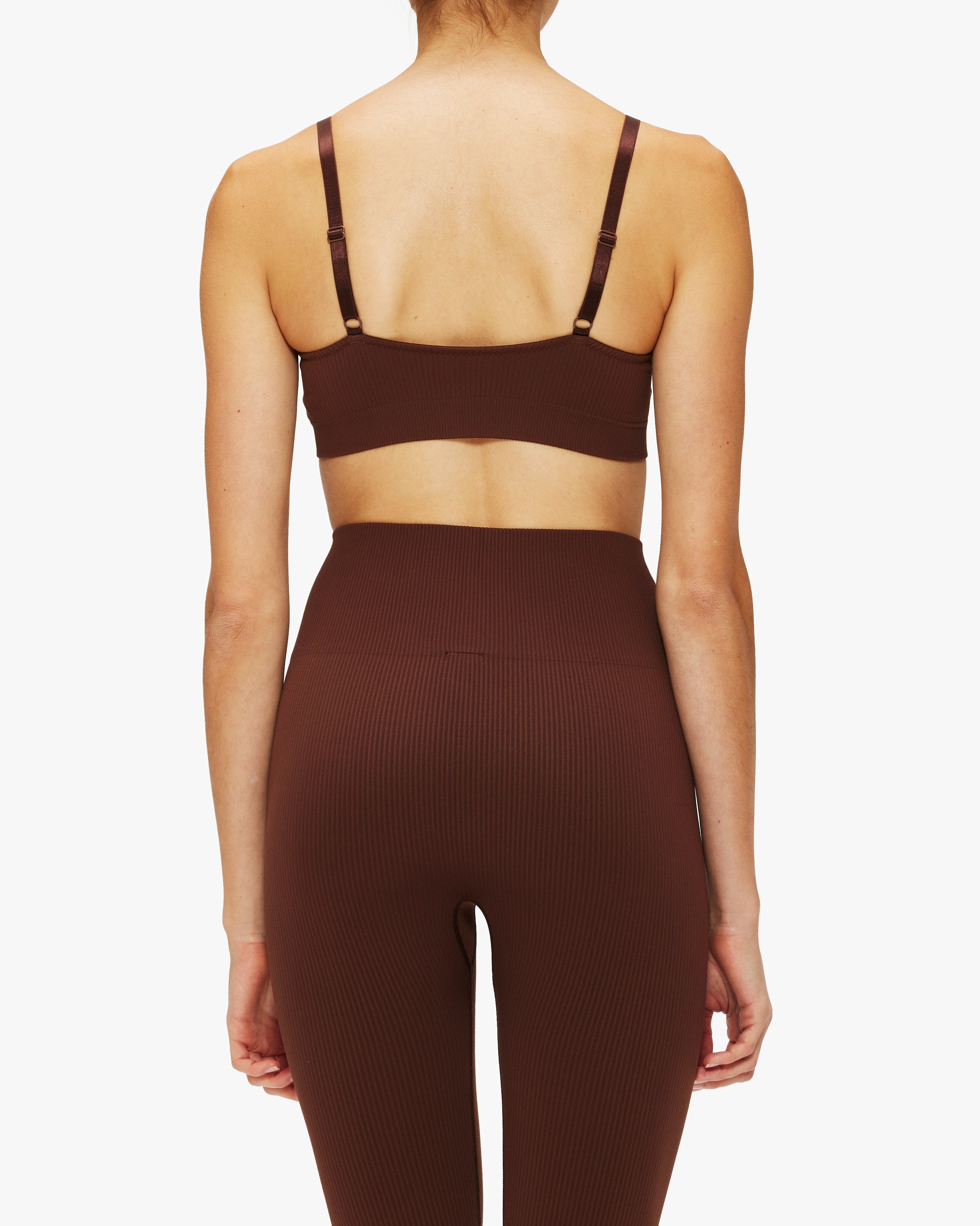 Saisei Ribbed Plunge Bralette - Wireless Comfort Bra for Women, Seamless Soft Stretchy Lingerie - Perfect for Yoga, Lounge & Everyday Wear